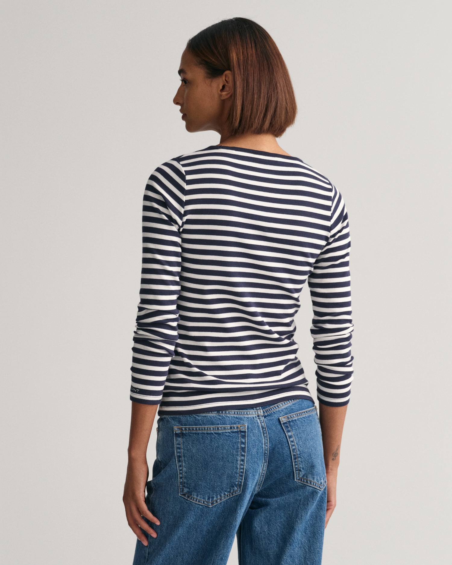 Gant Langarmshirt "SLIM STRIPED 1X1 RIBBED LS T-SHIRT" günstig online kaufen