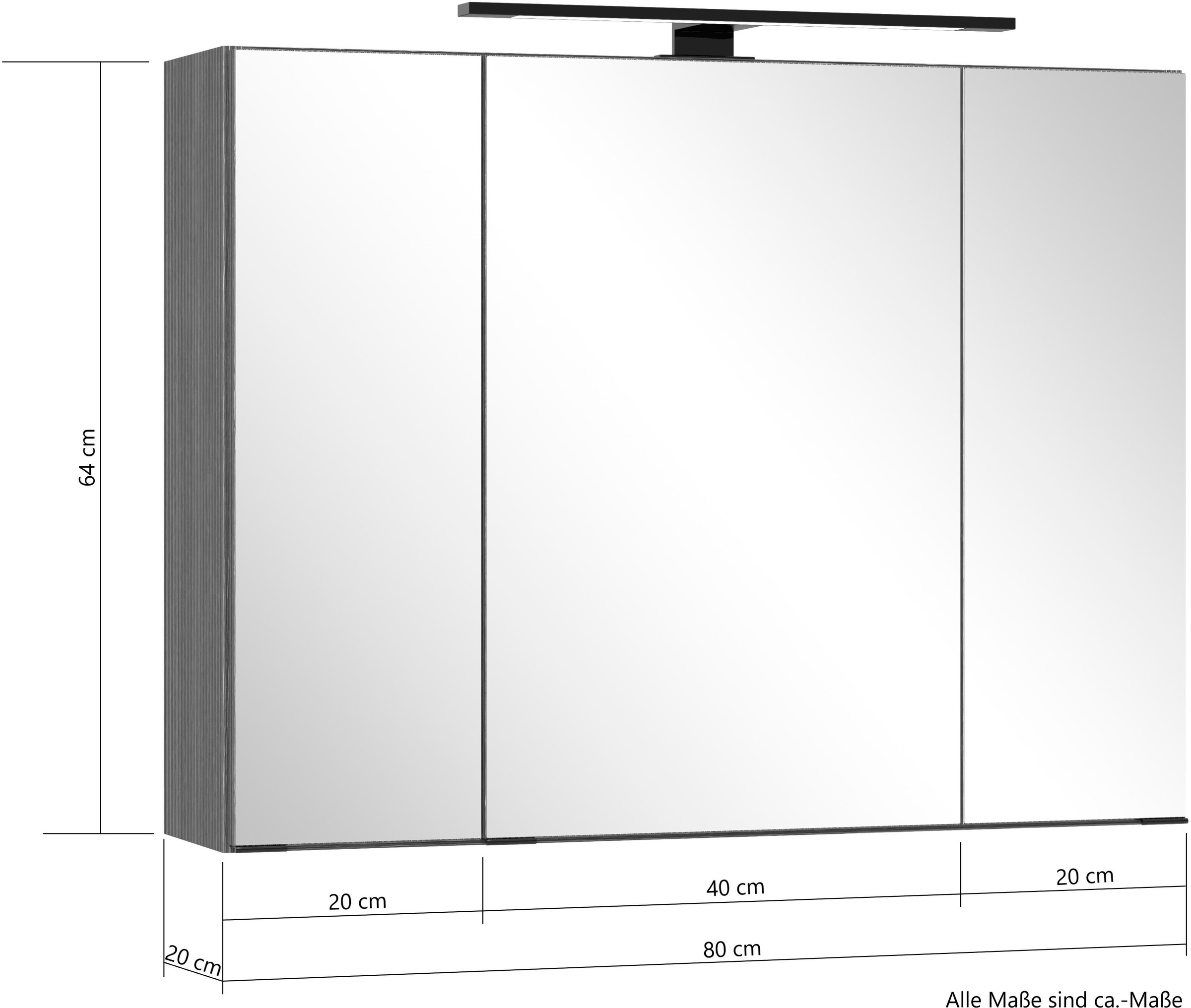 welltime Badmöbel-Set »Welltime, York Waschtisch-Set 80 cm, weißes oder schwarzes Becken«
