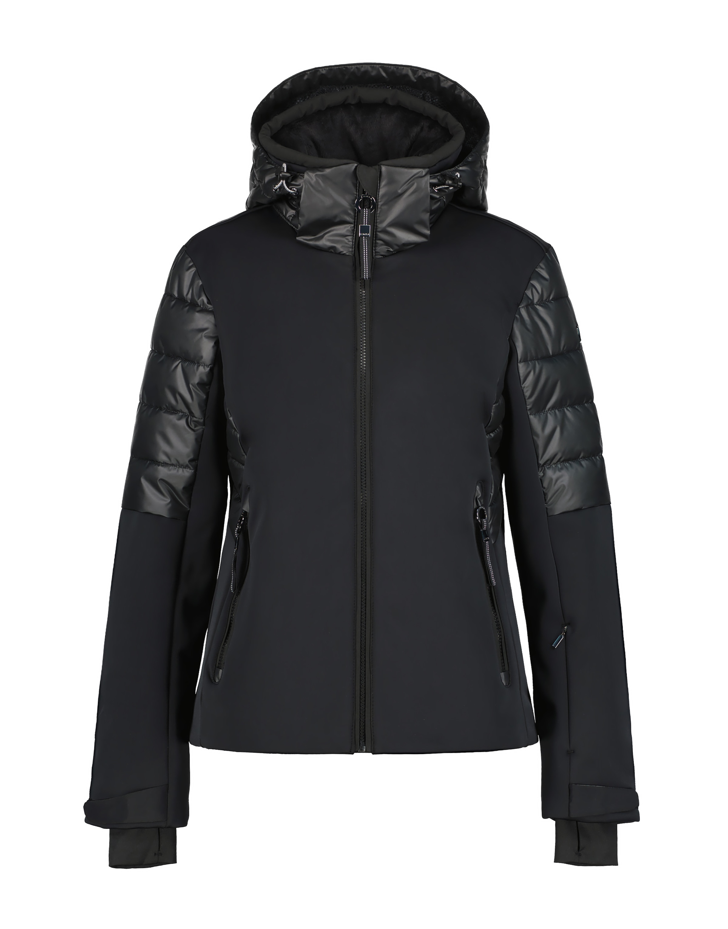 Luhta Damen Schwarz Softshelljacke "D Softshelljacke Kierinki" Mit Kapuze Mit Reißverschlusstaschen Wärmend Atmungsaktiv Windabweisend erhältlich in Größe 46 von Baur
