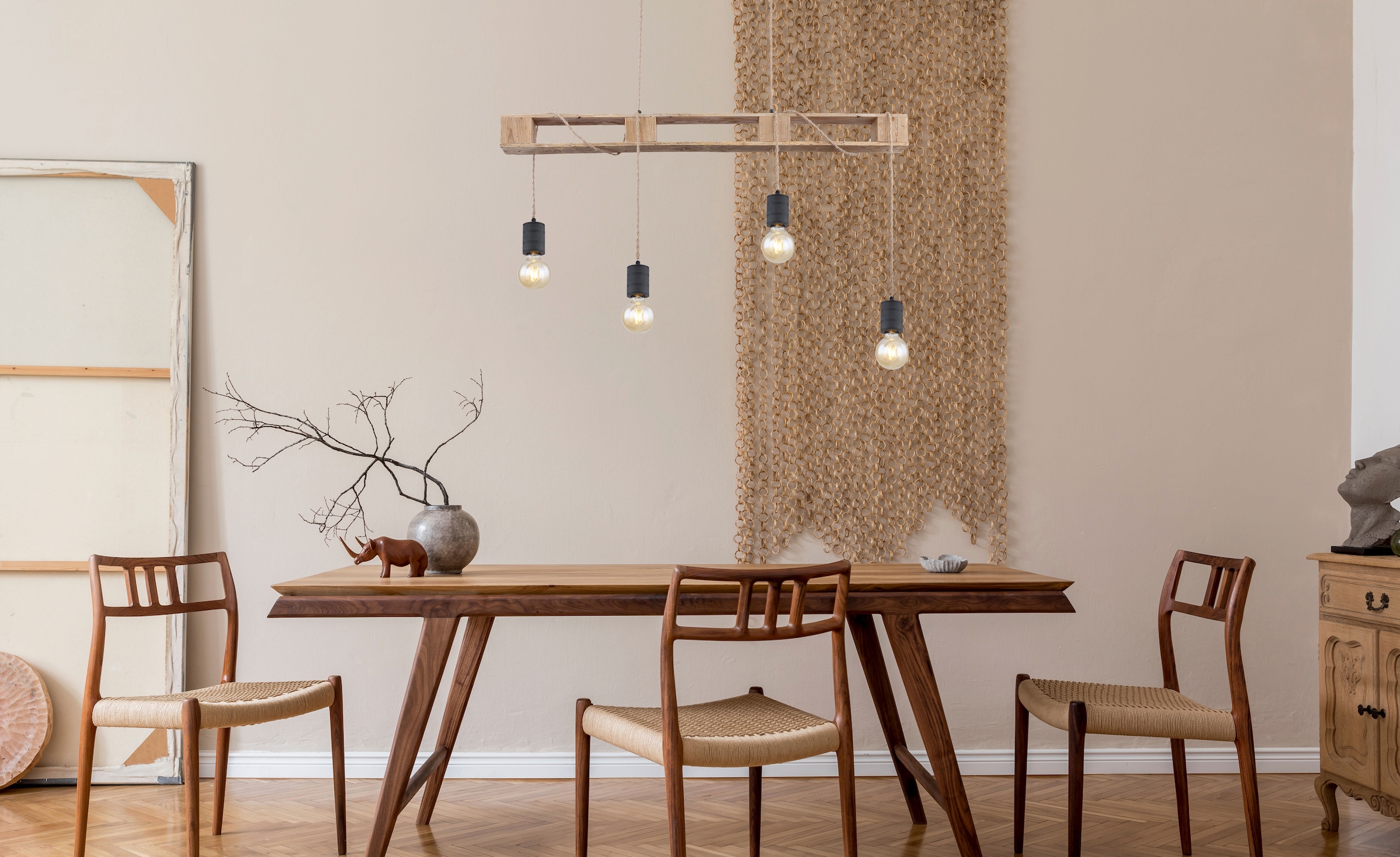 GLOBO LIGHTING Hängeleuchte »JOELLE«, Leuchtmittel E27 | ohne Leuchtmittel, Hängelampe/Pendelleuchte/Esszimmer/Wohnzimmer/Esstisch