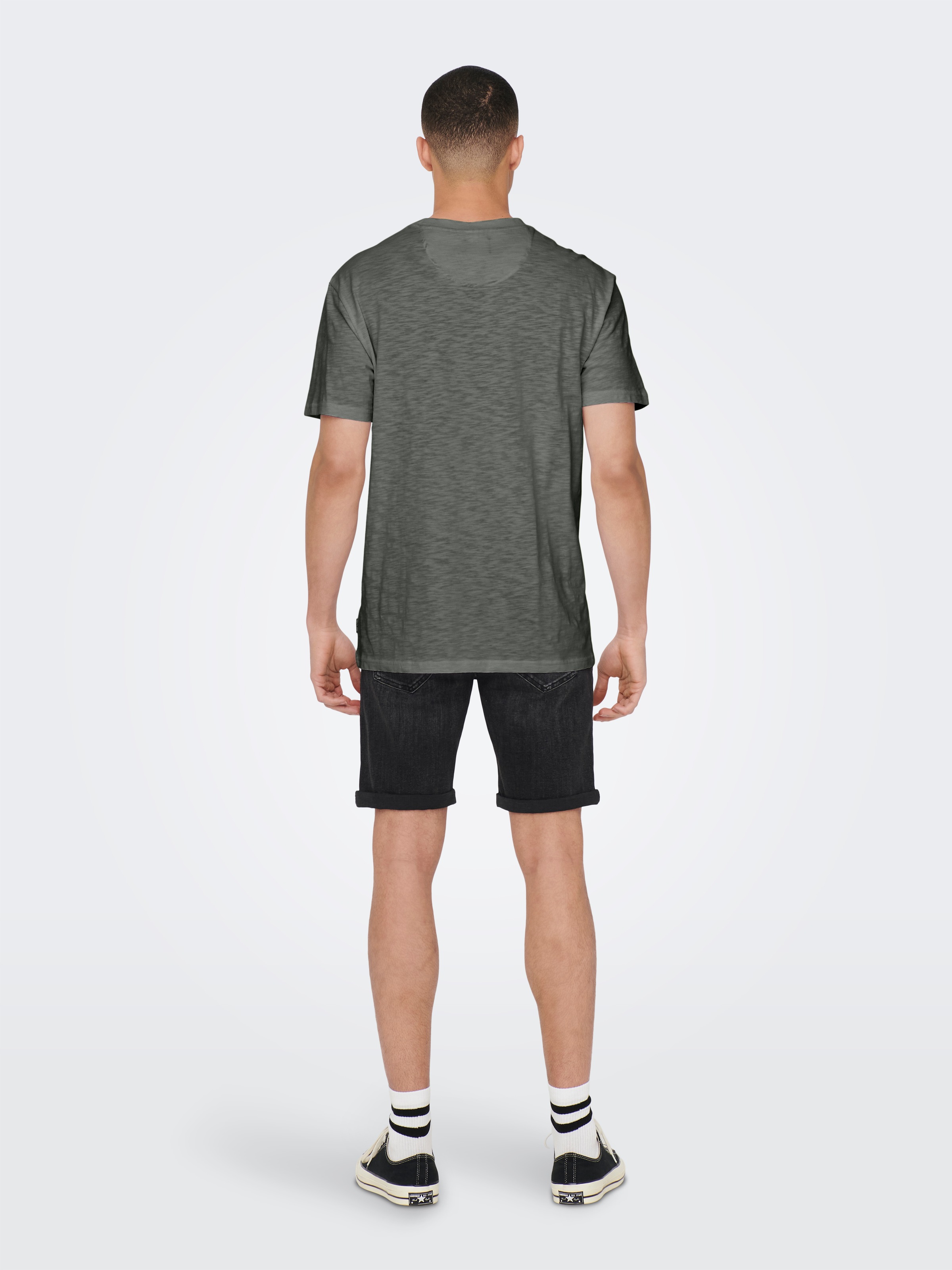 ONLY & SONS Rundhalsshirt »ONSPERRY LIFE REG LEAF POCKETTEE«