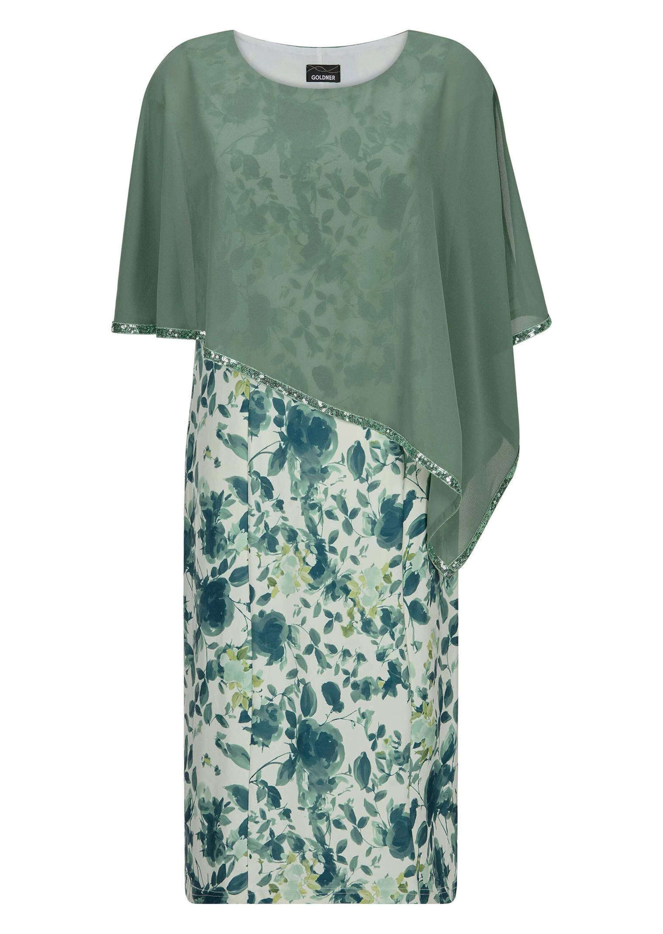 GOLDNER Abendkleid "Kurzgröße Cocktailkleid mit Chiffonüberwurf" Ohne Tasch günstig online kaufen