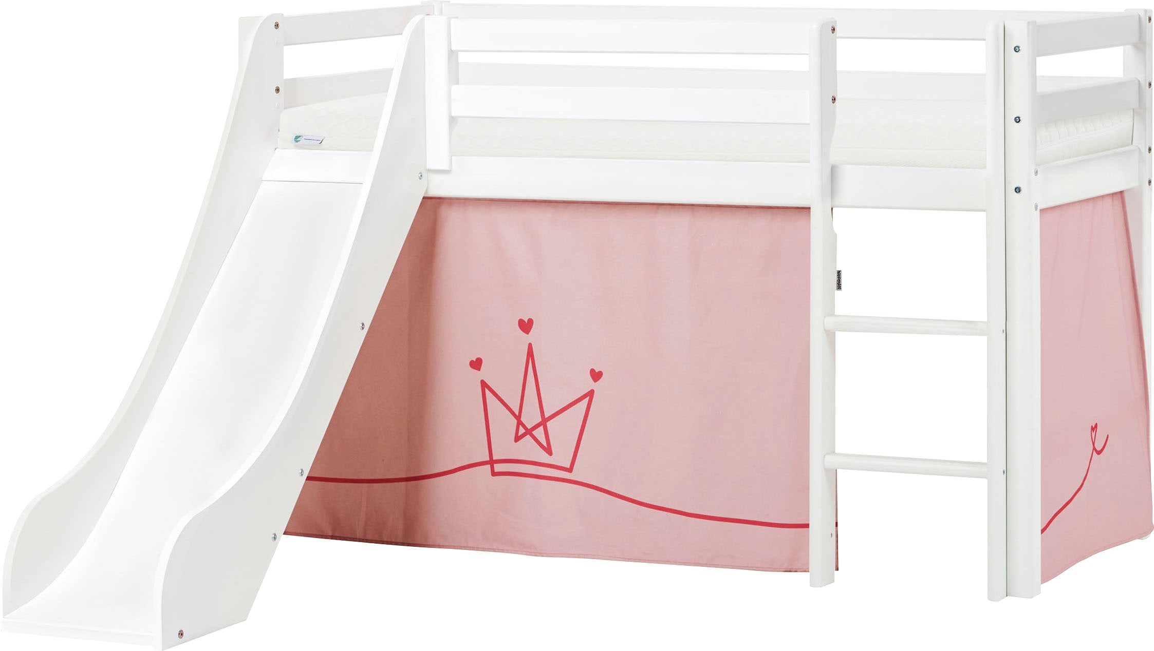 Hoppekids Hochbett ""Princess"", Rutsche & Vorhang Rosa und viel Auswahl günstig online kaufen