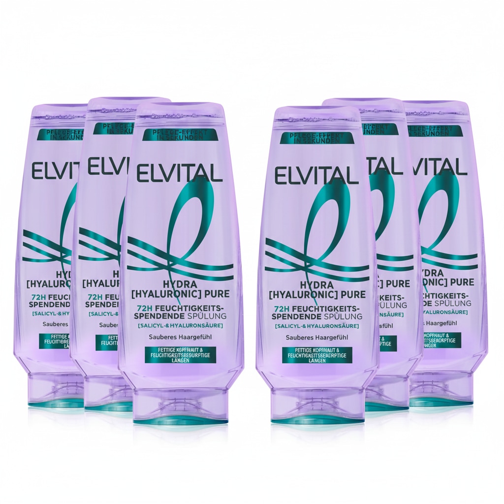 L'ORÉAL PARIS Haarspülung »ELVITAL HYDRA [HYALURONIC] PURE SPÜLUNG« Bis zu 72h Feuchtigkeit für Längen dank Salicyl- und Hyaluronsäure.
