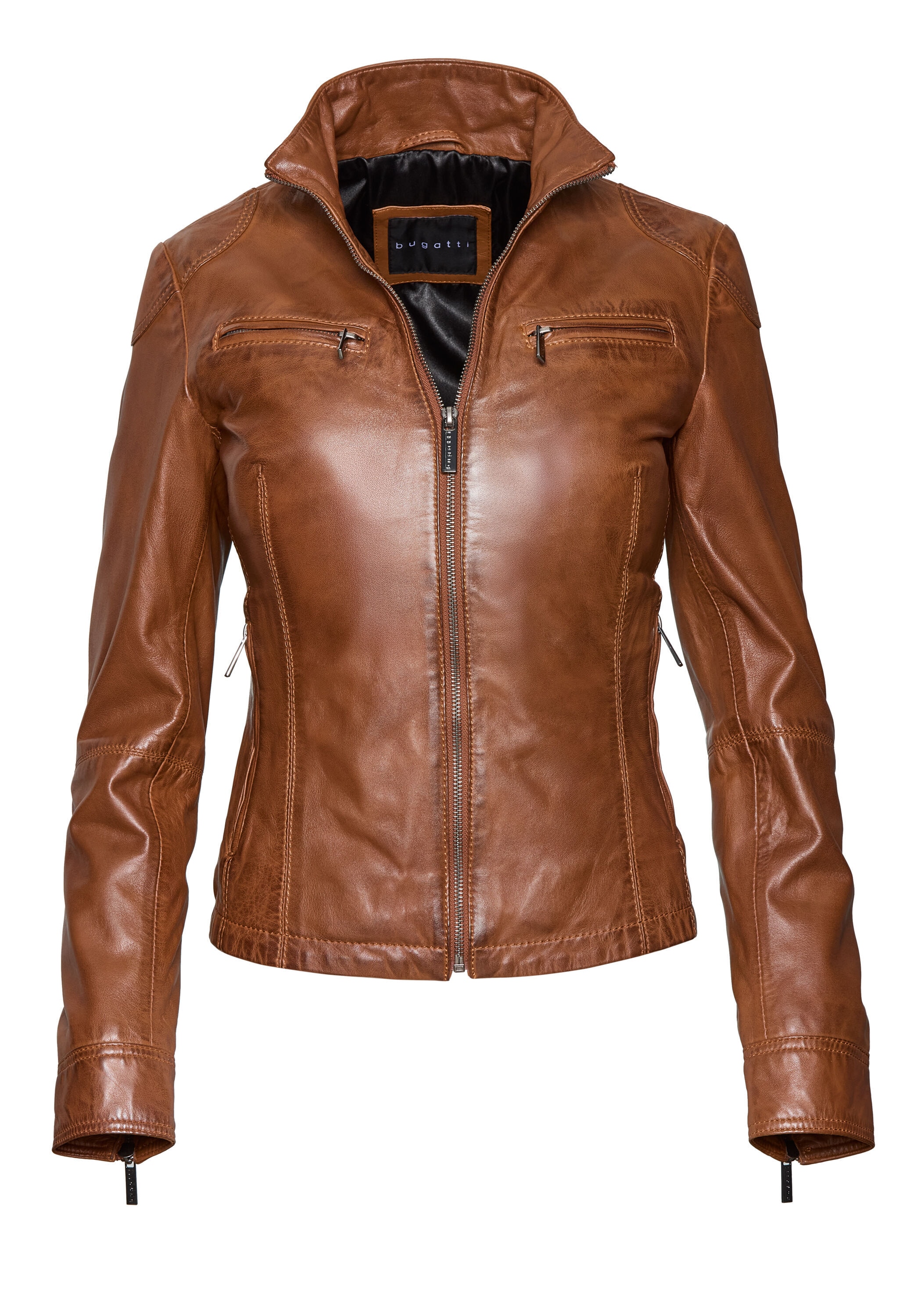 bugatti Lederjacke "bugatti Lederjacke" ohne Kapuze Taillierter Schnitt