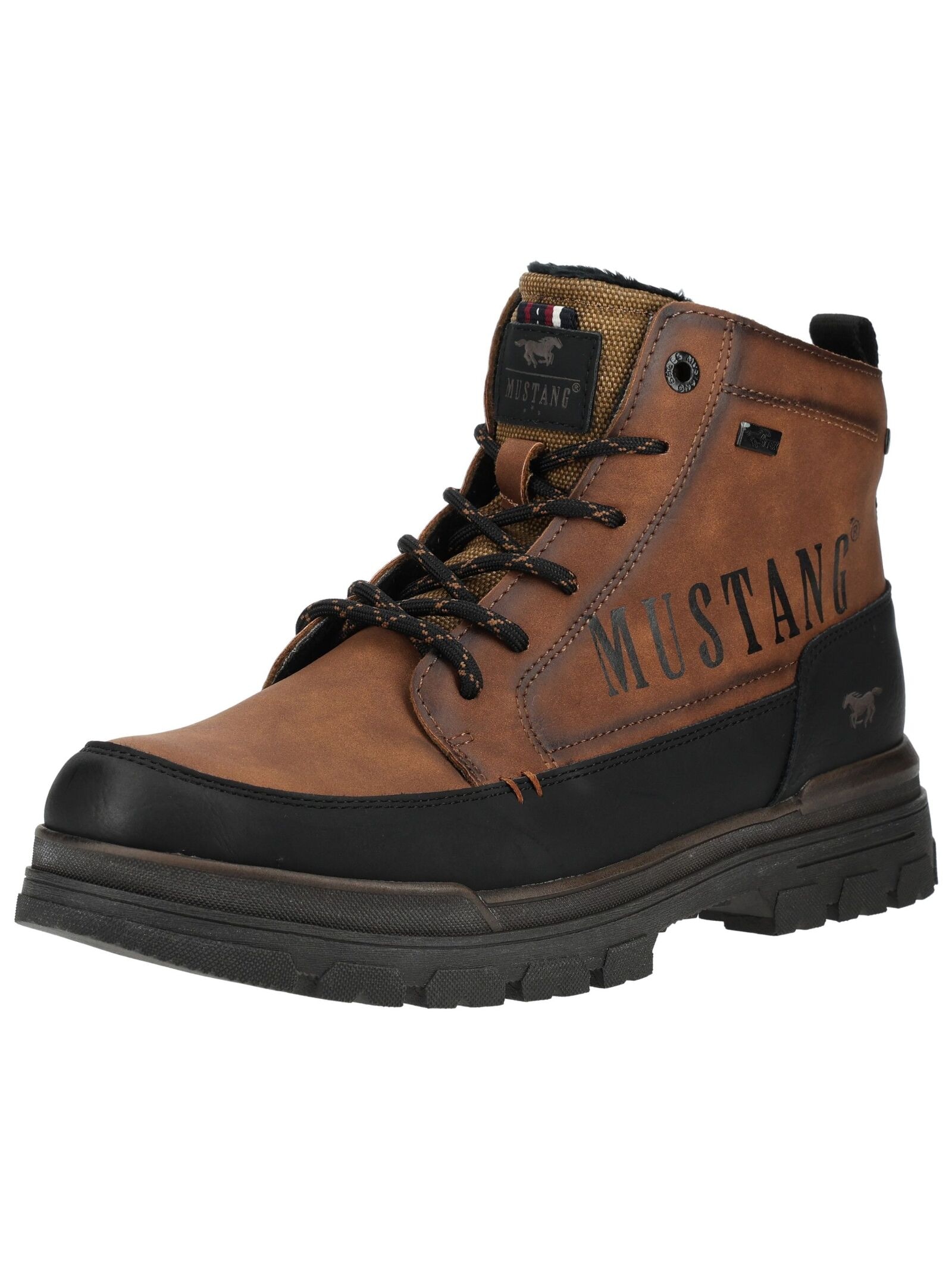 MUSTANG SHOES Damen Schnürstiefelette "Mustang Shoes Stiefelette Lederimitat", Gr. 44, braun, Lederimitat, Schuhe