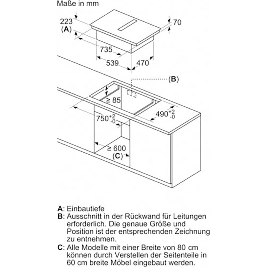 Constructa Kochfeld mit Dunstabzug »CV438236«, CV438236