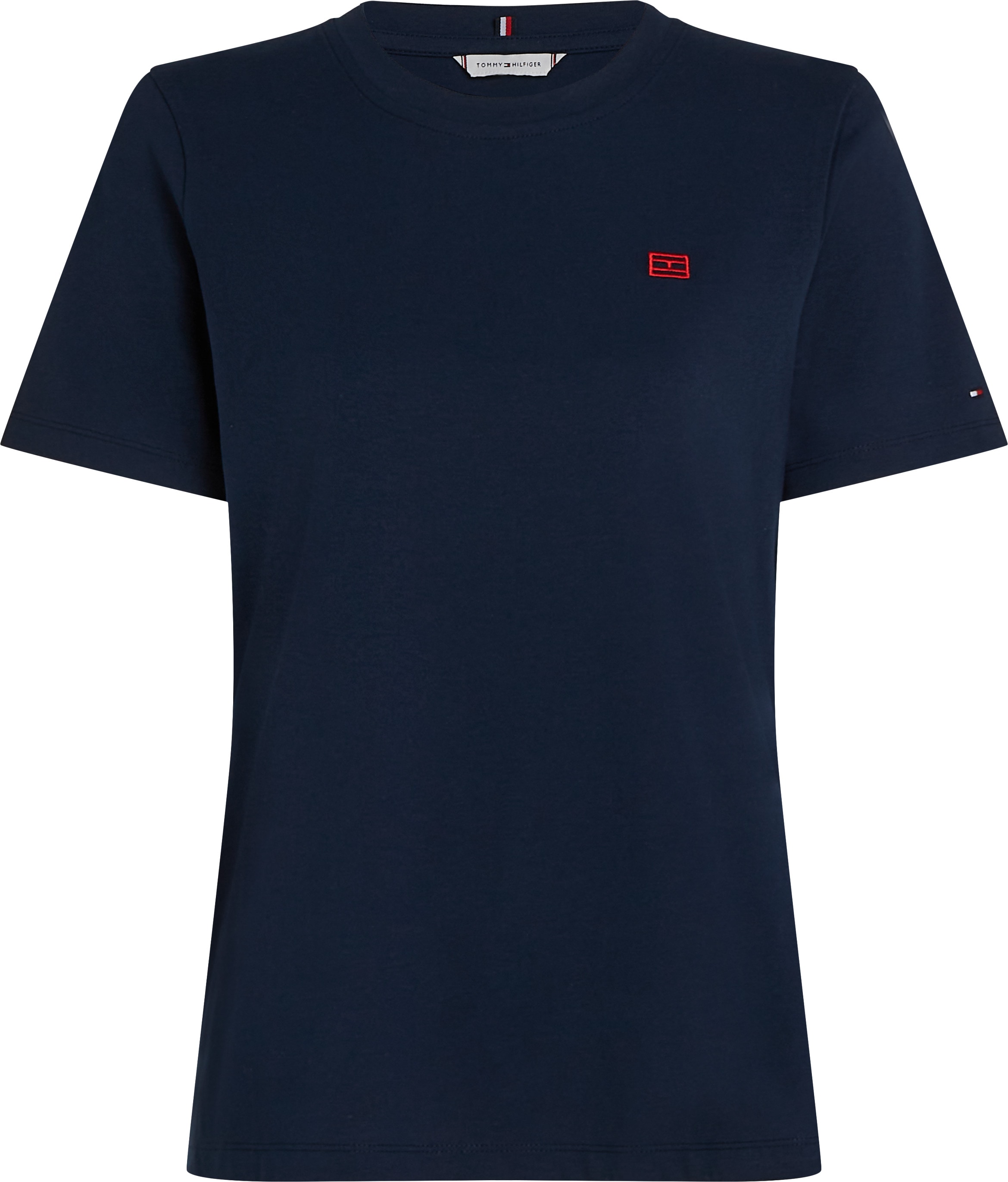 Tommy Hilfiger T-Shirt »REG CONTRAST FLAG SS TEE«, mit Logostickerei