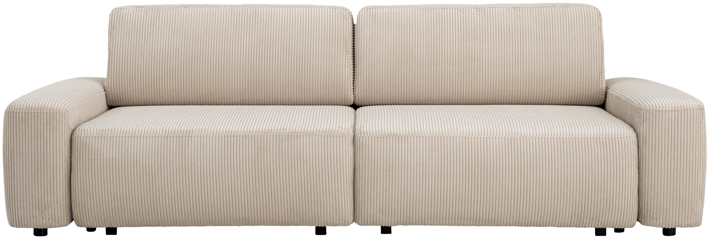 INOSIGN 3-Sitzer »TORGE (257cm), Sofa,Schlafsofa in Cord, Samtvelours, Struktur fein«, rundes Design, Schlaffunktion u. Bettkasten, Liegefläche: 135/200 cm