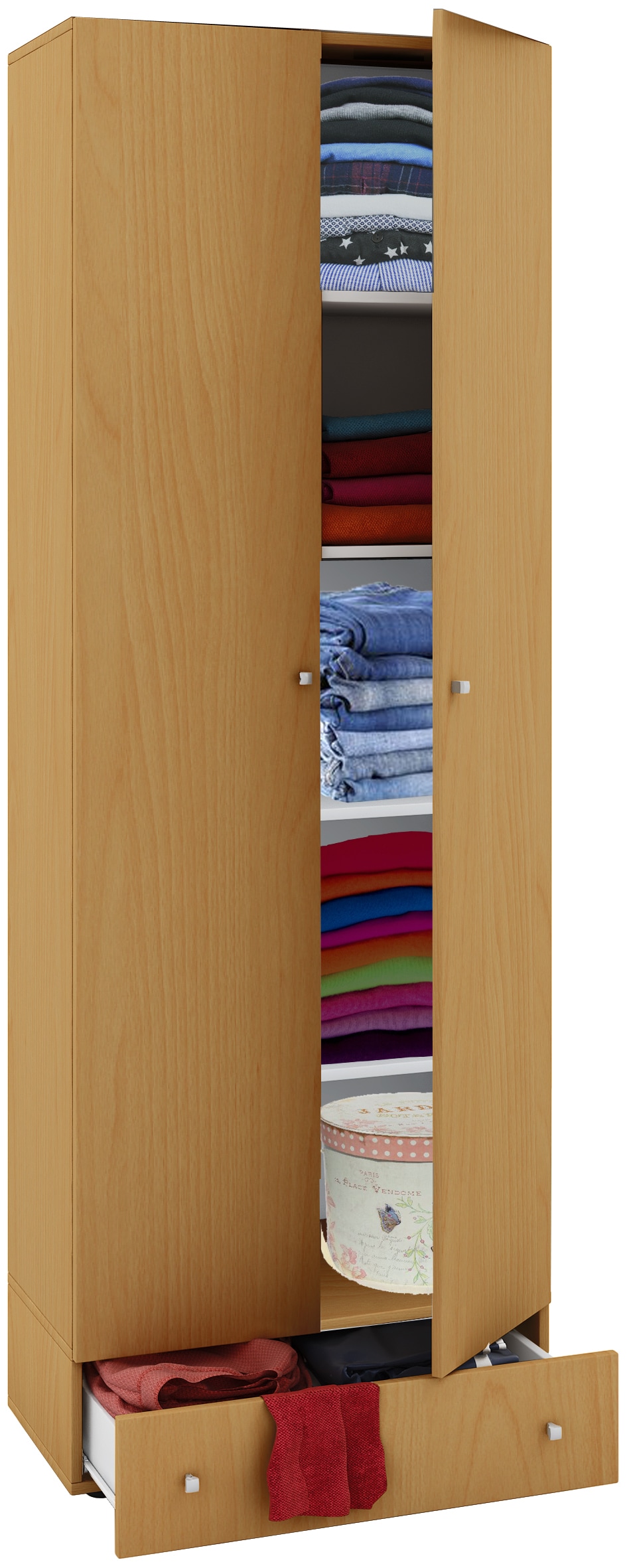 VCM Kleiderschrank "Kleiderschrank Jugendschrank Vandol Drehtüren S" 1 Stk. tlg.