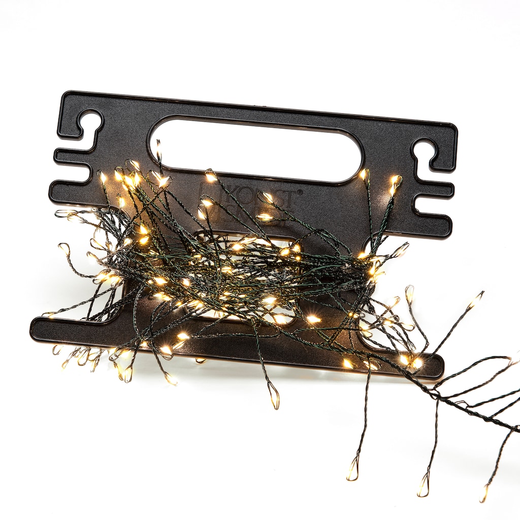 KONSTSMIDE LED-Lichterkette »Weihnachtsdeko aussen«, 400 St.-flammig, Micro LED Büschellichterkette Cluster, mit Aufroller