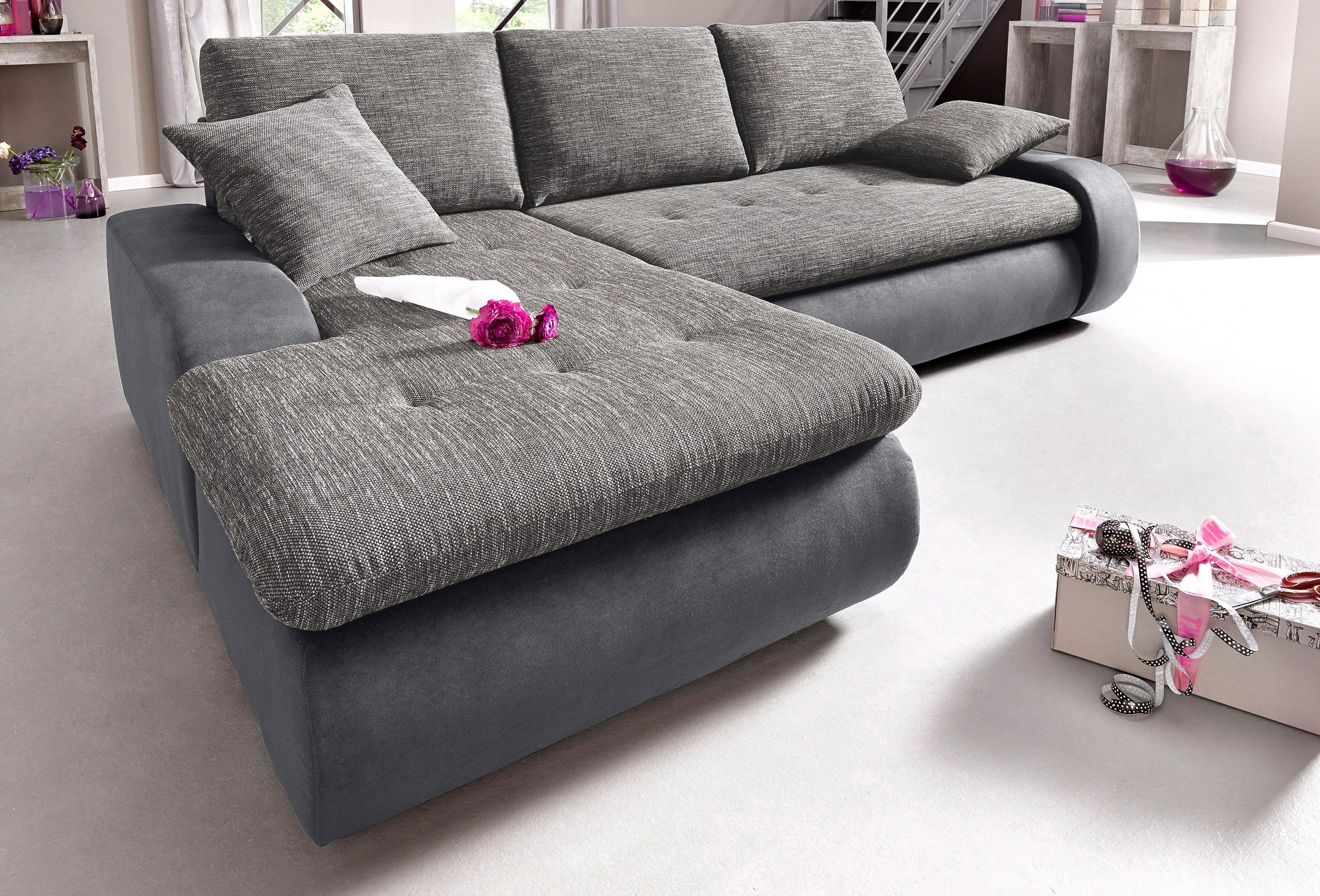TRENDMANUFAKTUR Ecksofa "Indie, modern und bequem, Materialmix, OTTOs Choic günstig online kaufen