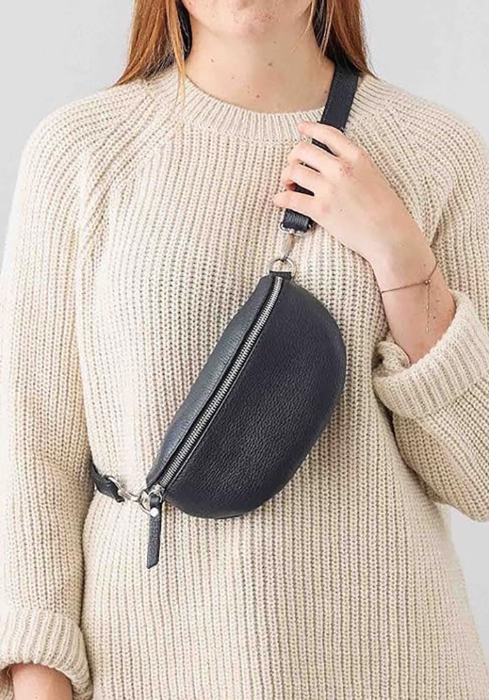 Zwillingsherz Umhängetasche »Crossbody Bag Leder«, Umhängetasche mit Reißverschluss