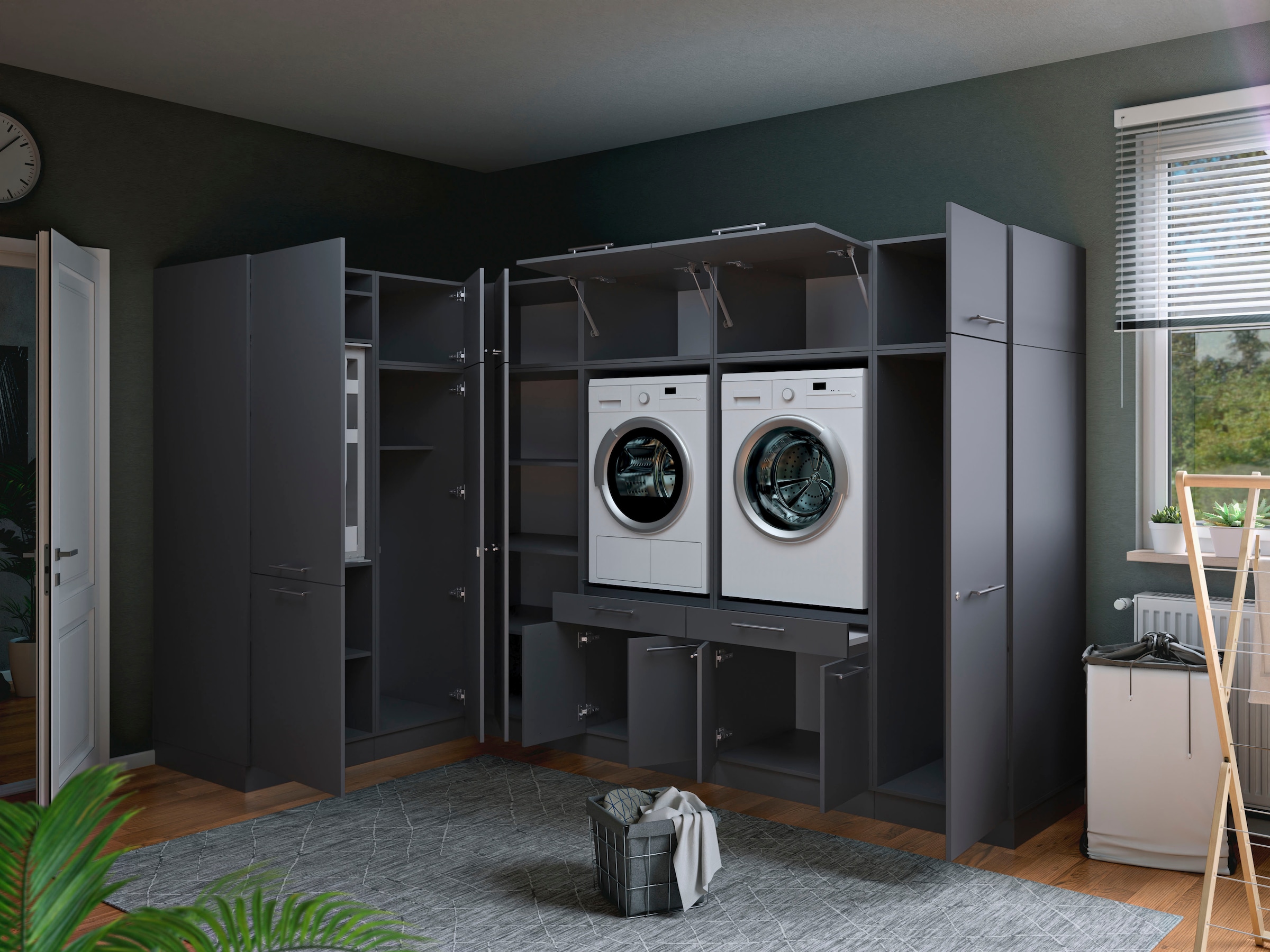 Laundreezy Mehrzweckschrank-Set »Laundreezy, 11-tlg. Mehrzweckschrank-Set B/H/T 285/200/68 cm« 11 Stk. tlg.