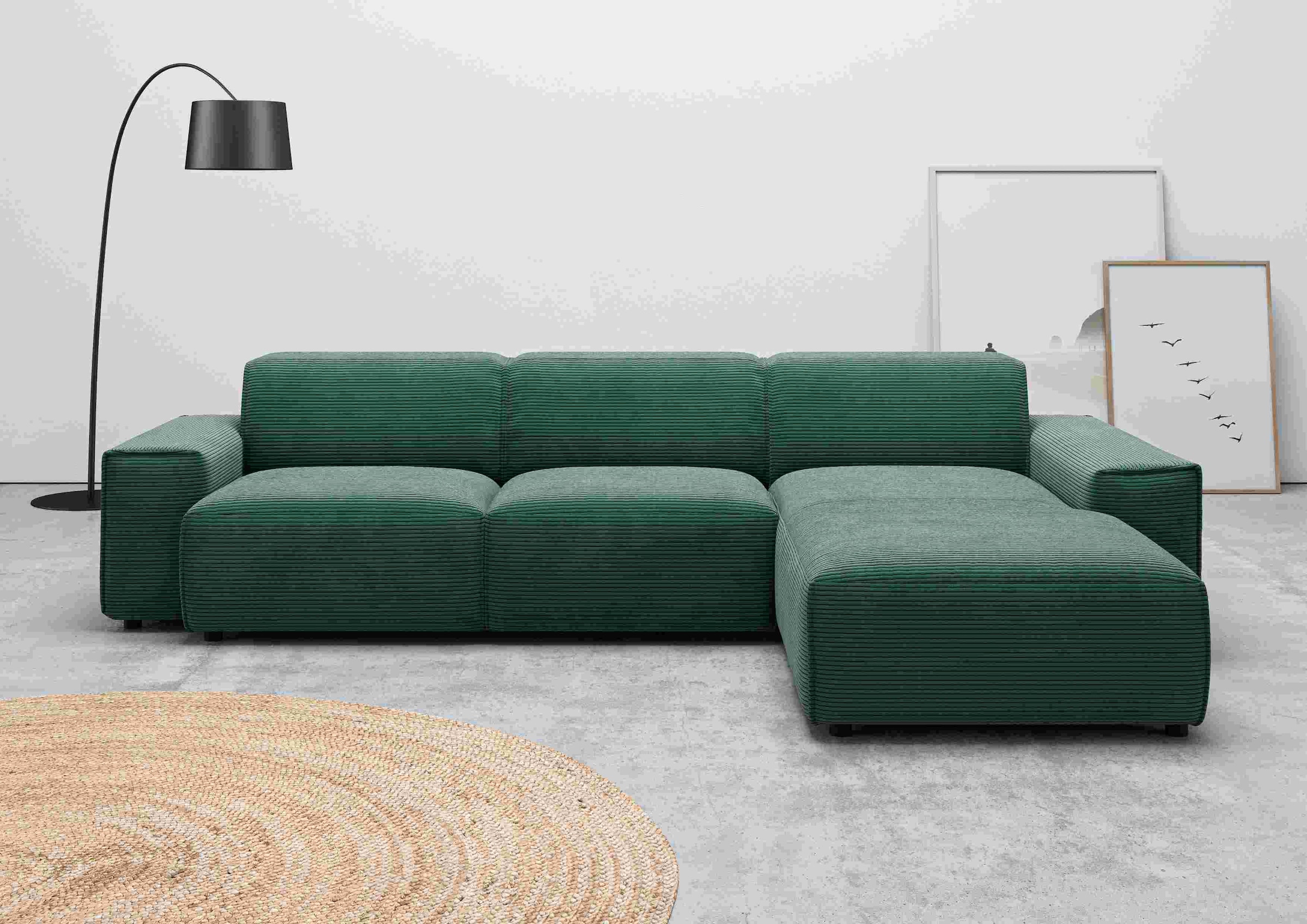 Home affaire Ecksofa "Glimminge auch in Breitcord, Feincord, Bouclé + Easy care-Bezug" L-Form, Breite 294, Zierkissen