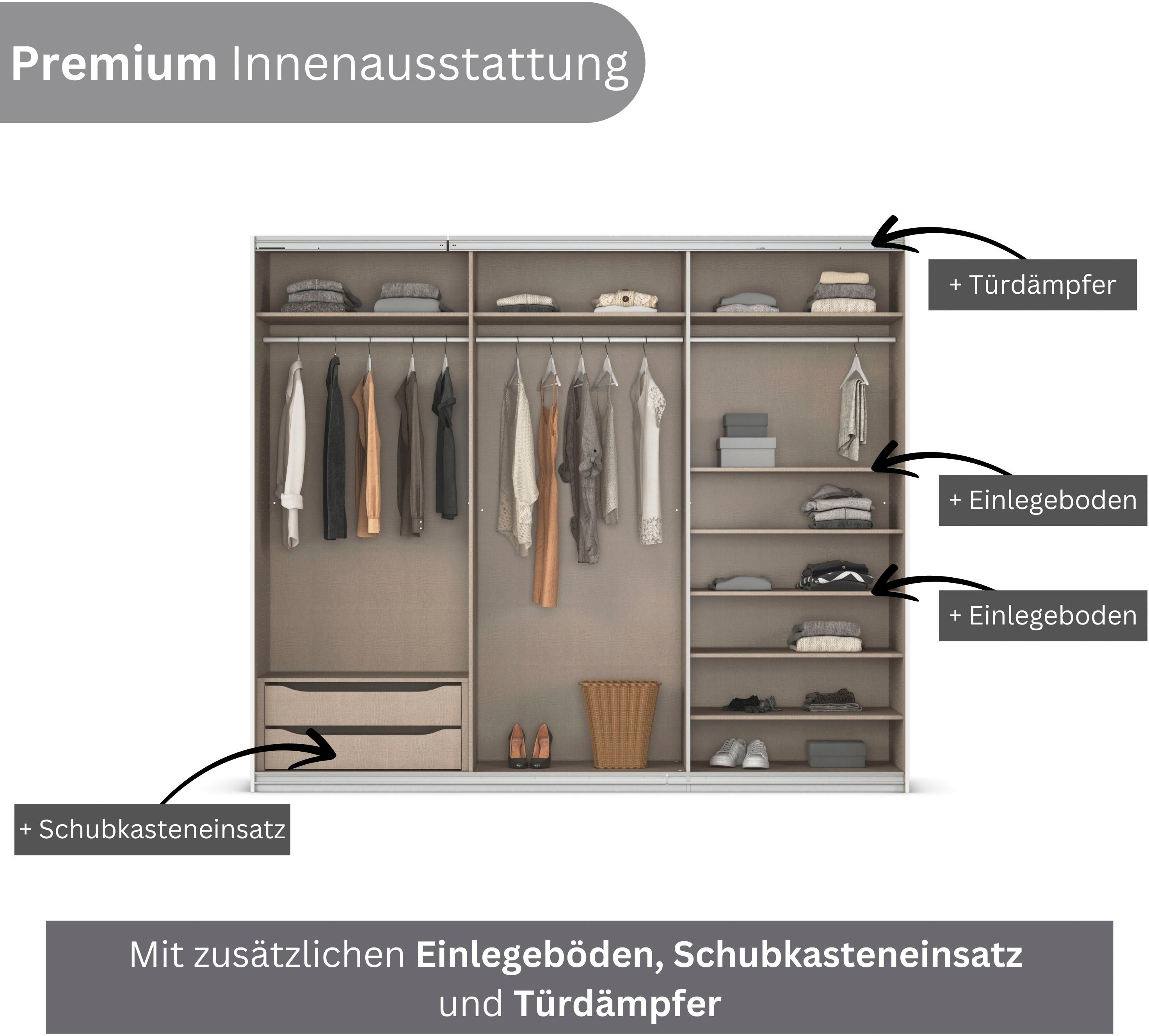 Thumbnail - INOSIGN BY RAUCH Schwebetürenschrank "Kleiderschrank Schrank Garderobe Schlafzimmerschrank THANOS" in 3 verschiedenen Au...