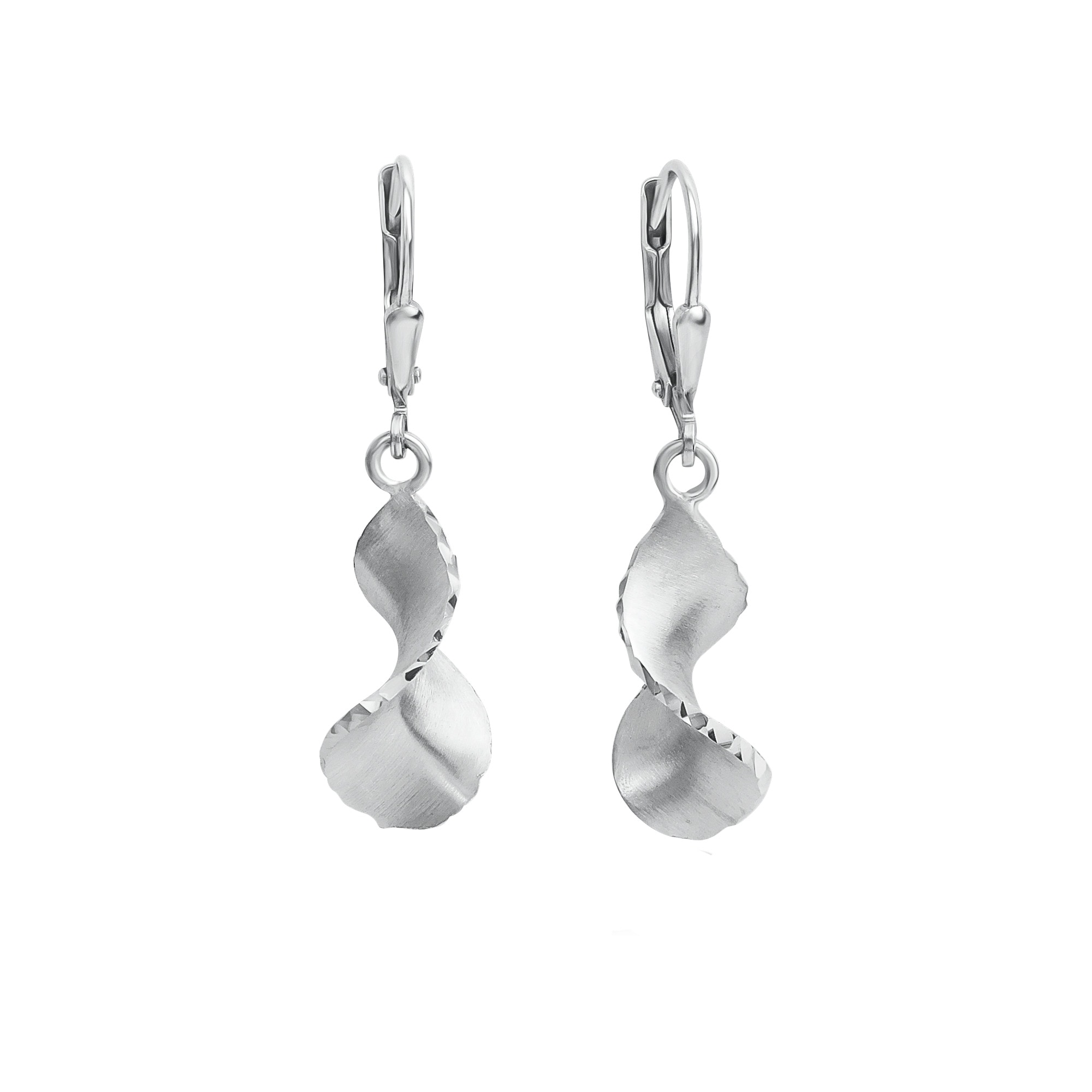 Paar Ohrhänger »925 Silber mattiert und diamantiert«