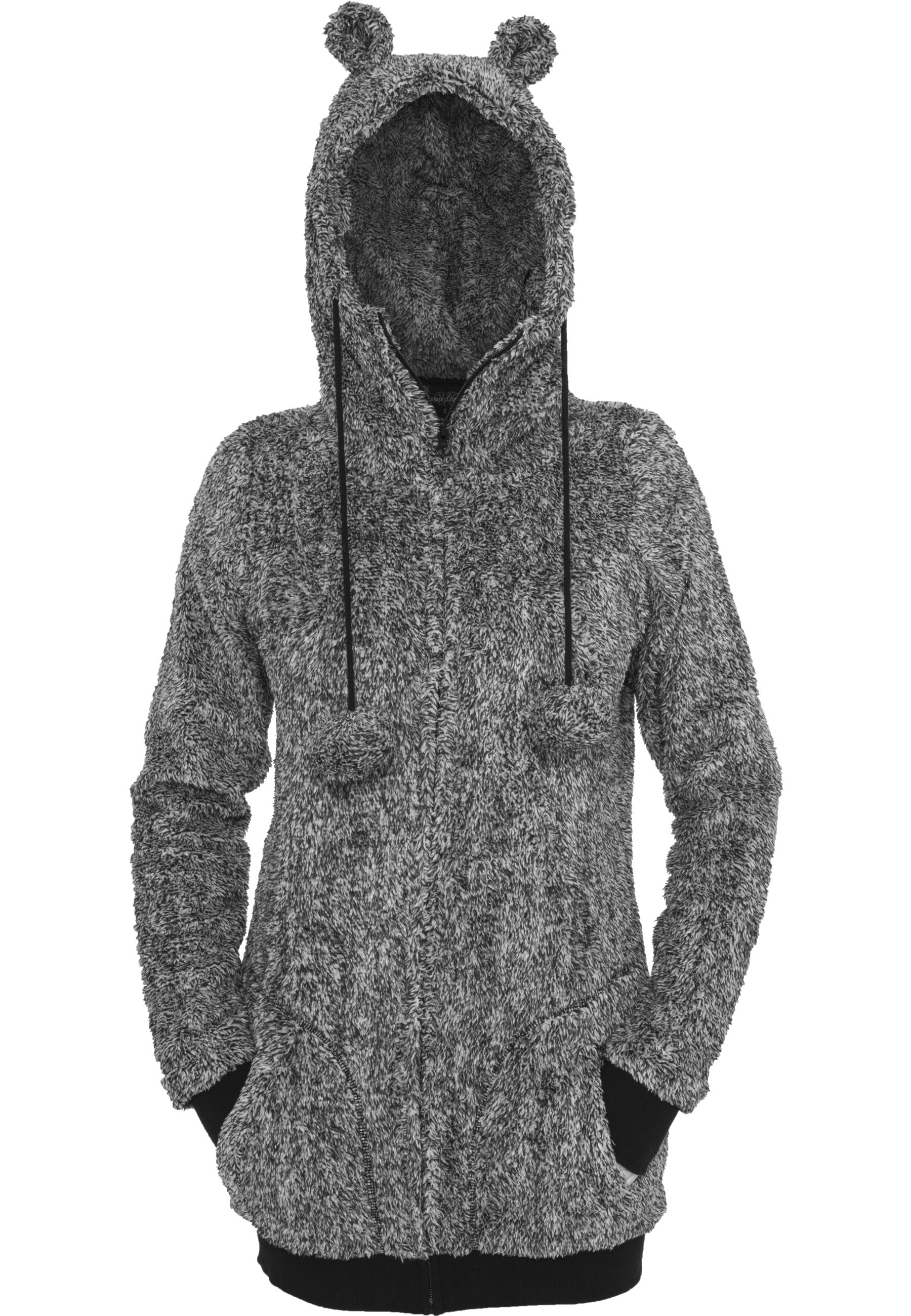URBAN CLASSICS Sweatjacke »Urban Classics Damen Ladies Melange Teddy Zip Hoody« 1 Stk.