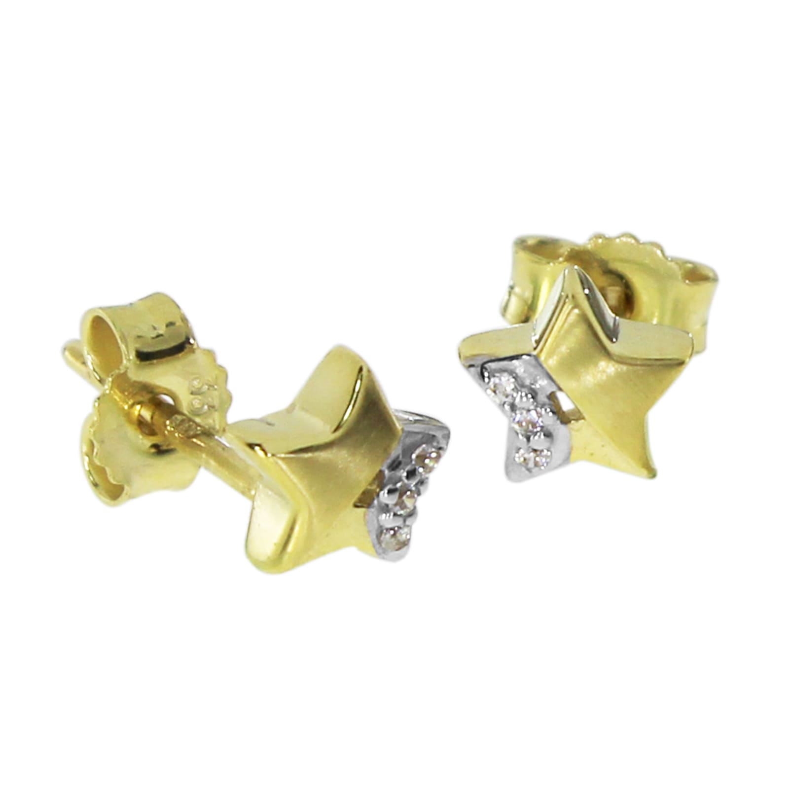 Paar Ohrstecker OSTSEE-SCHMUCK "Ostsee-Schmuck Ohrstecker Stern Ohrstecker Stern", gelb, Ohrringe, Damen, 6 x 6mm, Gelbgold 333