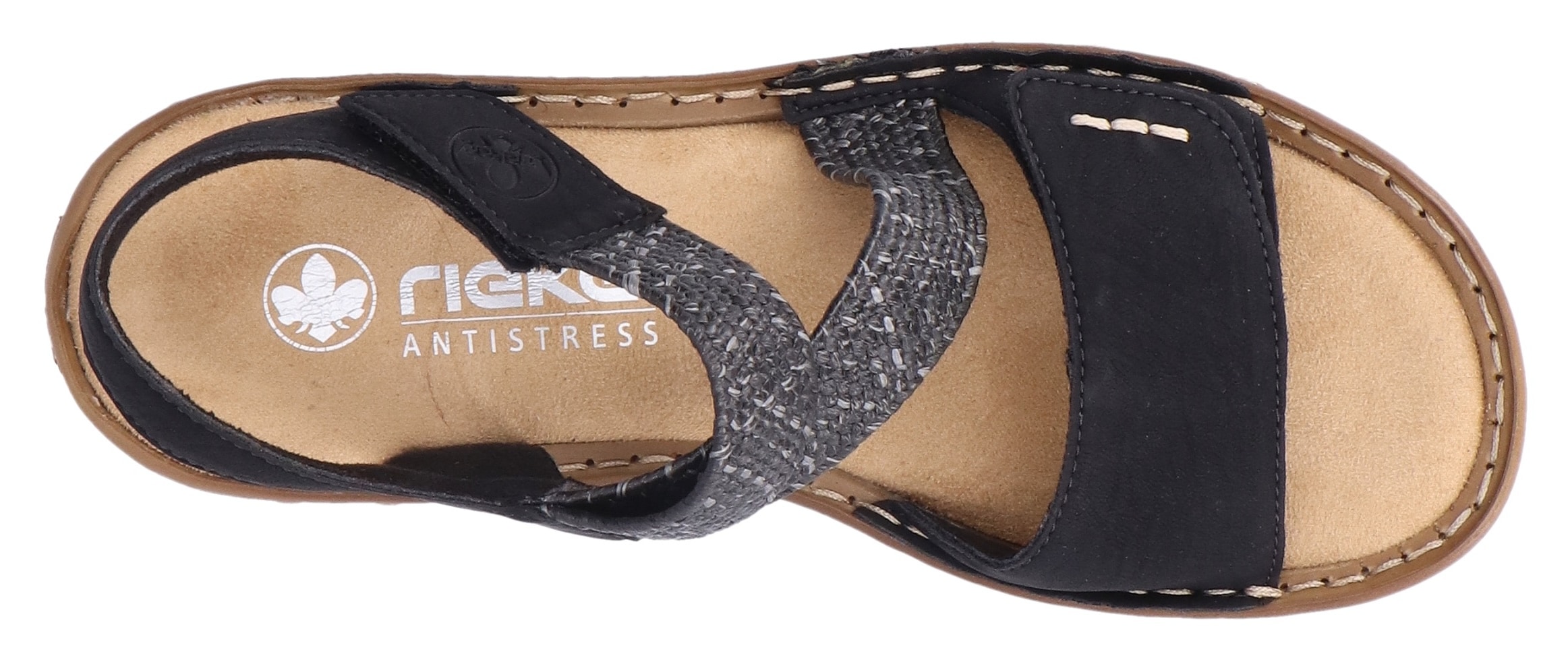 Rieker Sandale, Sommerschuh, Sandalette, Urlaubschuh mit Klettverschlüsse