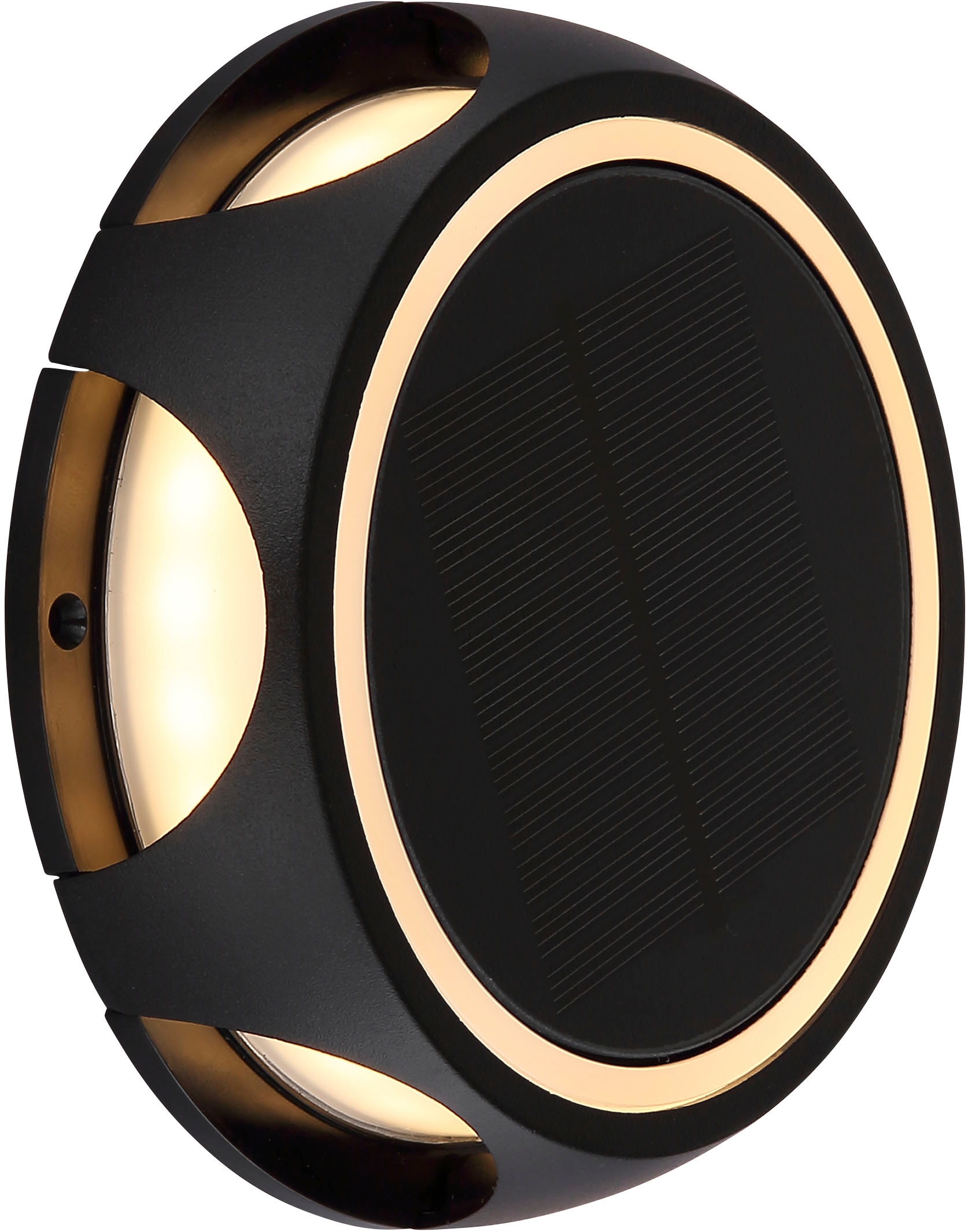 GLOBO LIGHTING LED Solarleuchte »SOLARLEUCHTE ALUMINIUM DRUCKGUSS SCHWARZ MATT, 1XL« LED-Modul 1 Stk. Warmweiß