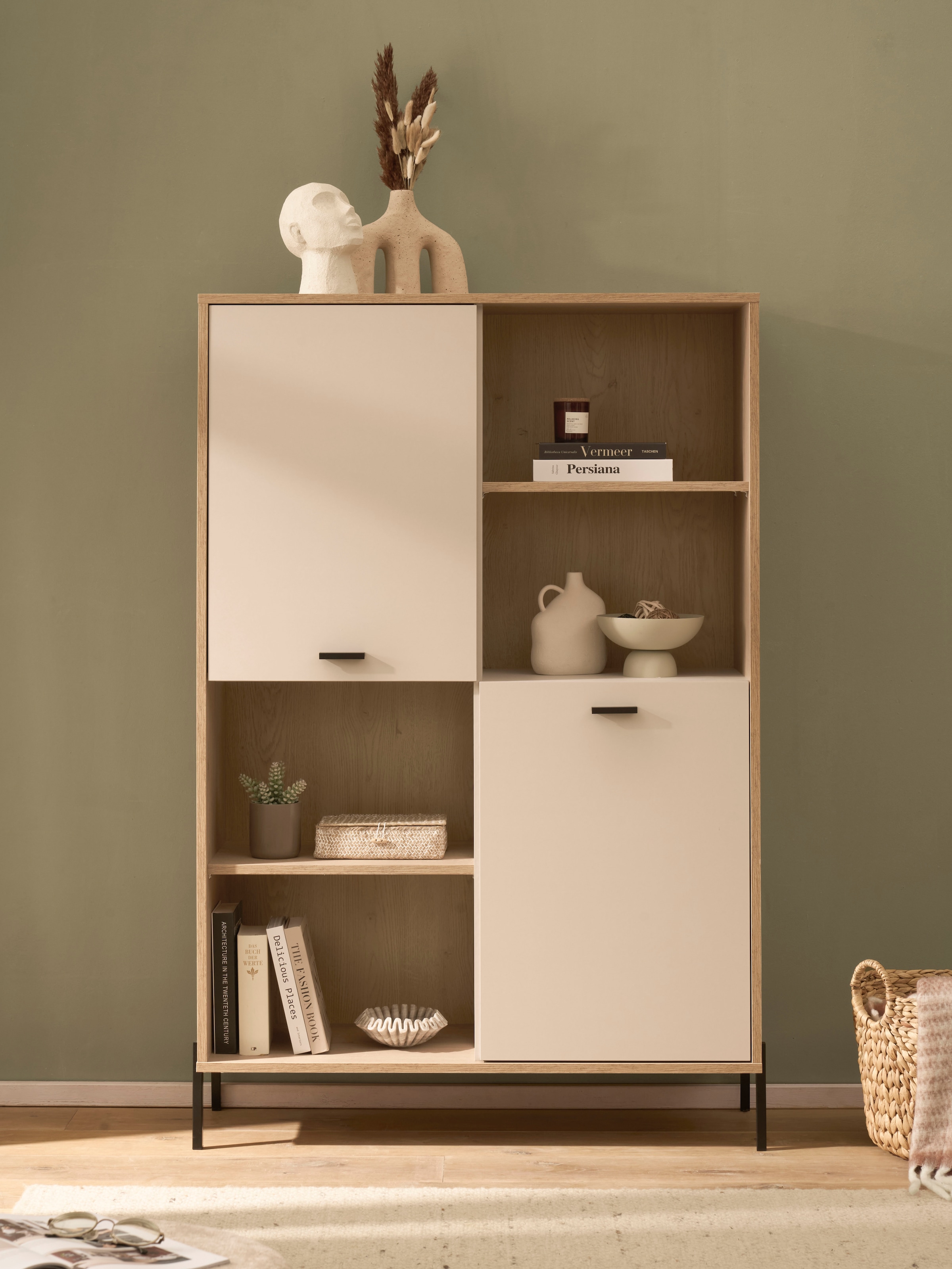Home affaire Regalelement »Fredericia, modernes Regal, Kommode in Kaschmir, Highboard, Standregal« ausreichend Stauraum, offene & geschlossene Fächer, 105 cm breit
