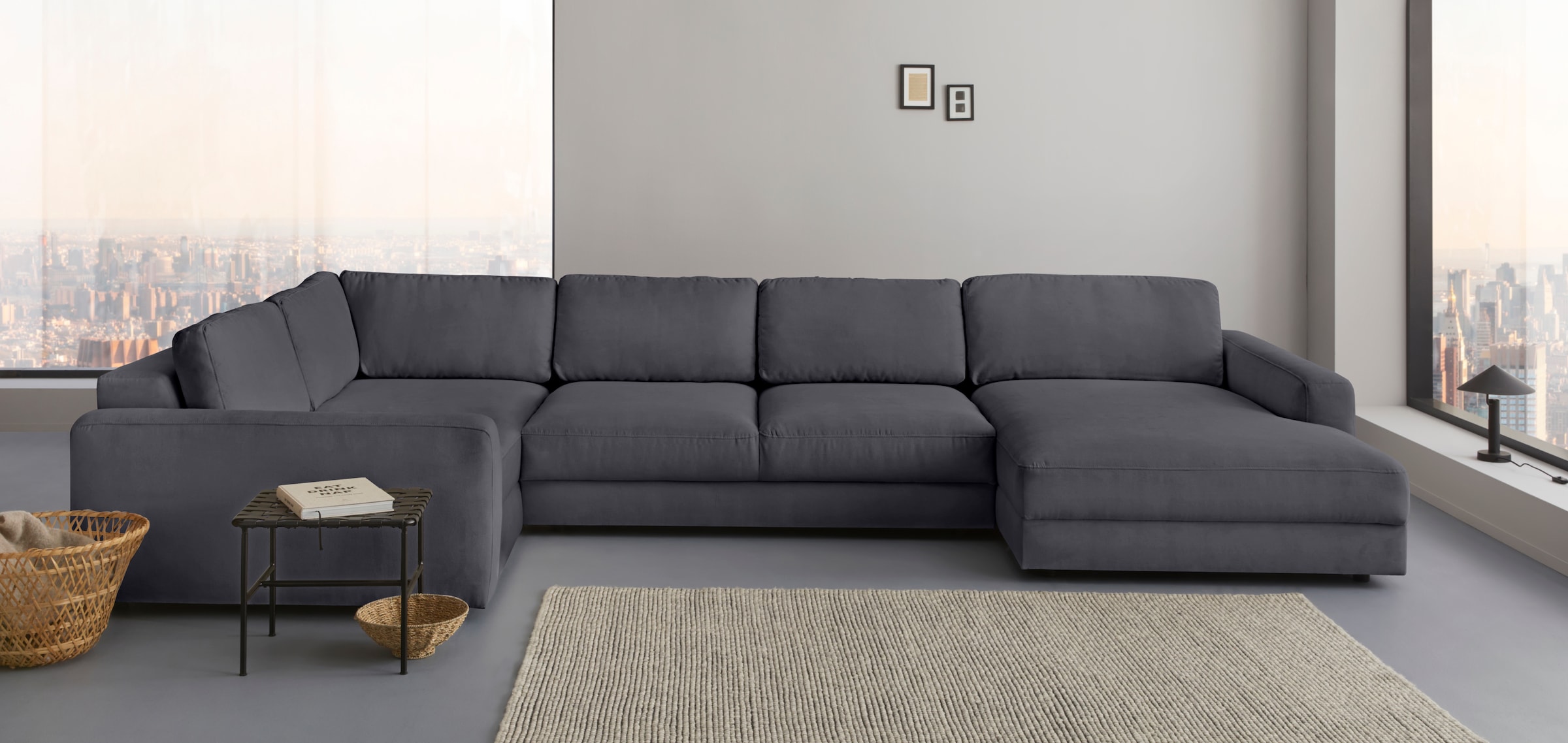 PLACES OF STYLE Sofa-Mittelelement »Bloomfield Mega Hocker in 2 Größen« passende Erweiterung zur Serie "Bloomfield", als Mittelelement passend