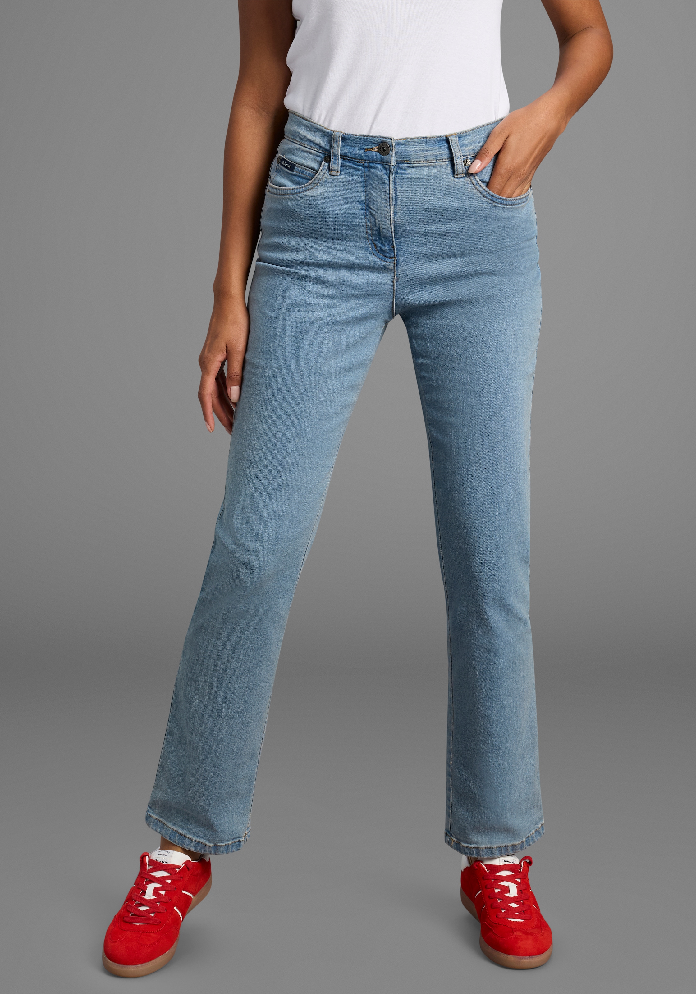 Arizona Gerade Jeans "Annett", bequeme Passform, 5-Pocket-Style, hohe Taill günstig online kaufen