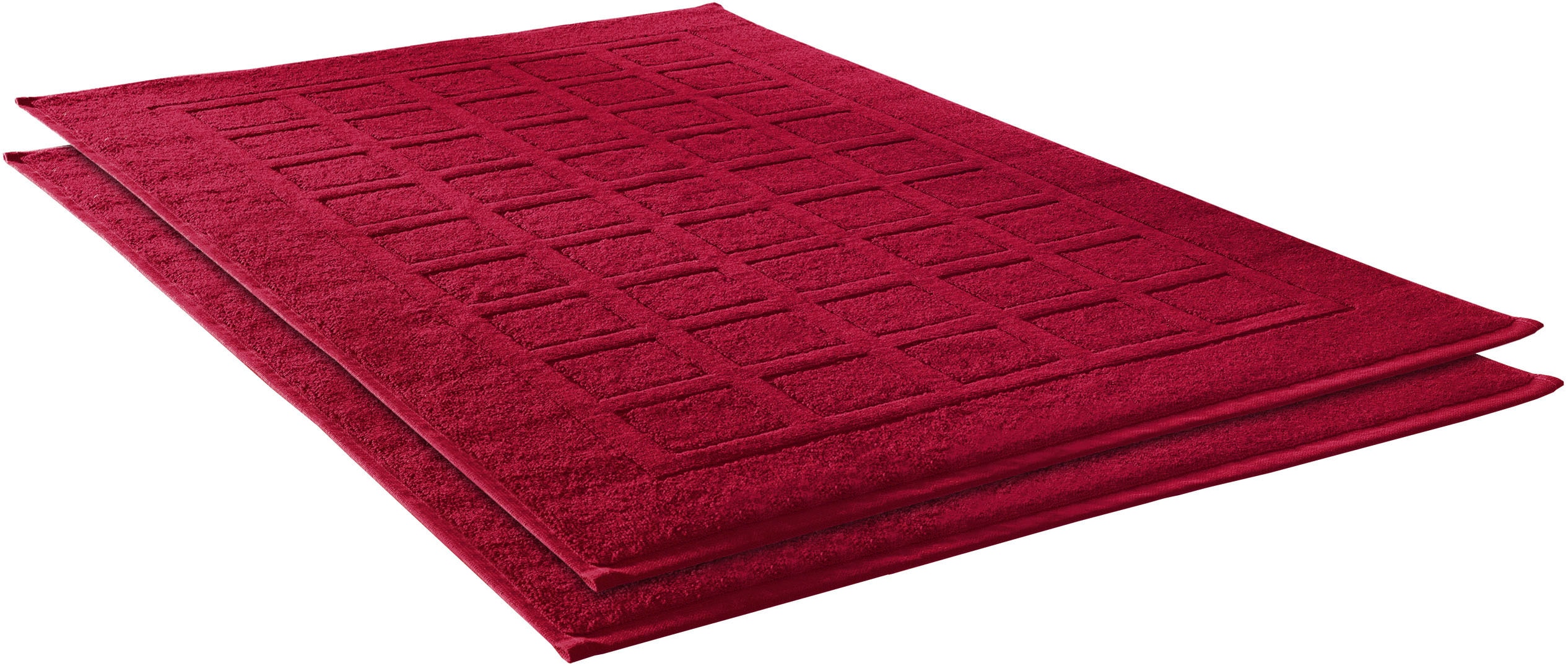 Dyckhoff Badematte "Planet" Höhe 3 mm beidseitig nutzbar fußbodenheizungsgeeignet Baumwolle, 2er Set Hotelmatte