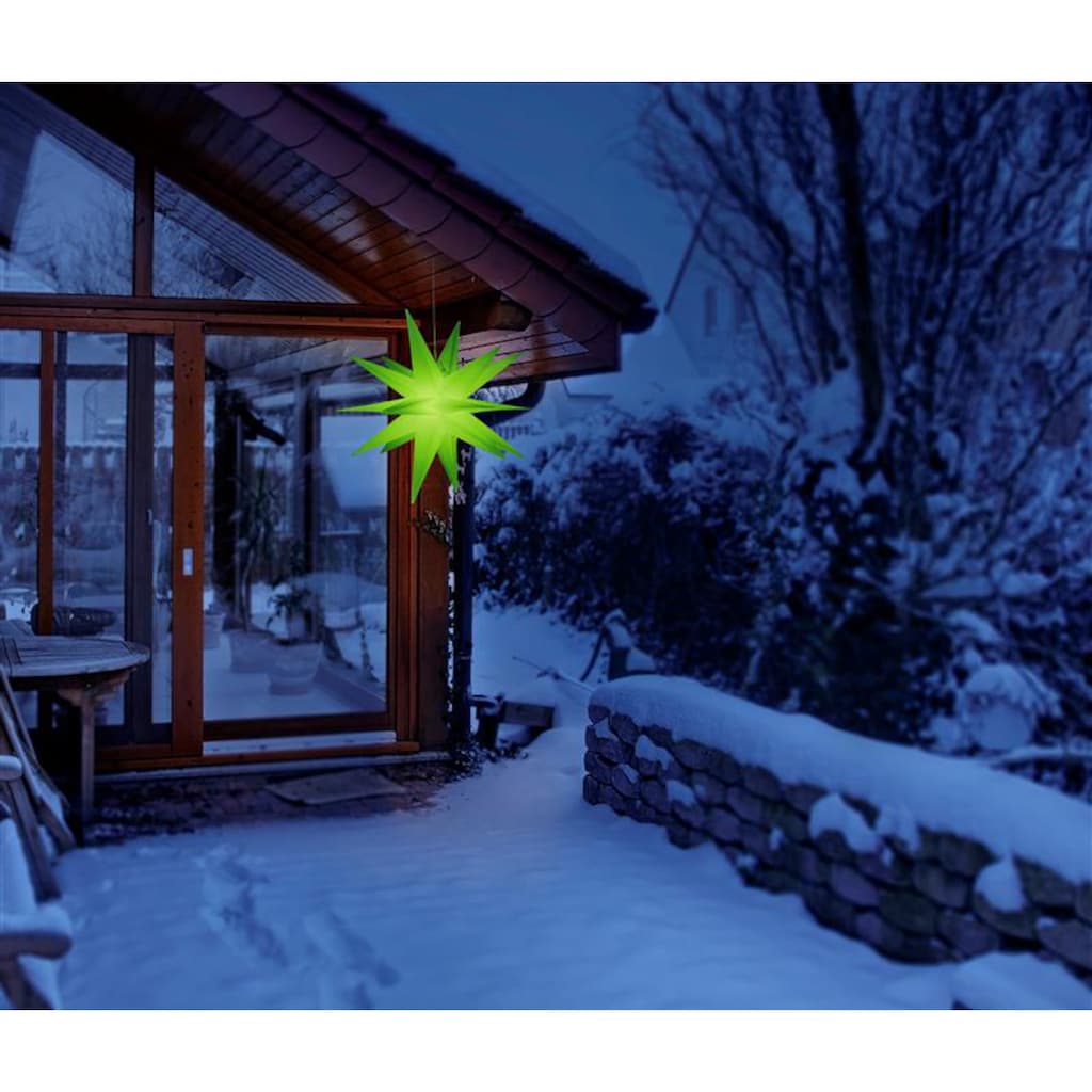 BONETTI LED Stern »Weihnachtsstern, 3D Nordlicht«, Ø 57 cm, mit 6-Stunden-Timer und Farbwechsler, Weihnachtsdeko aussen