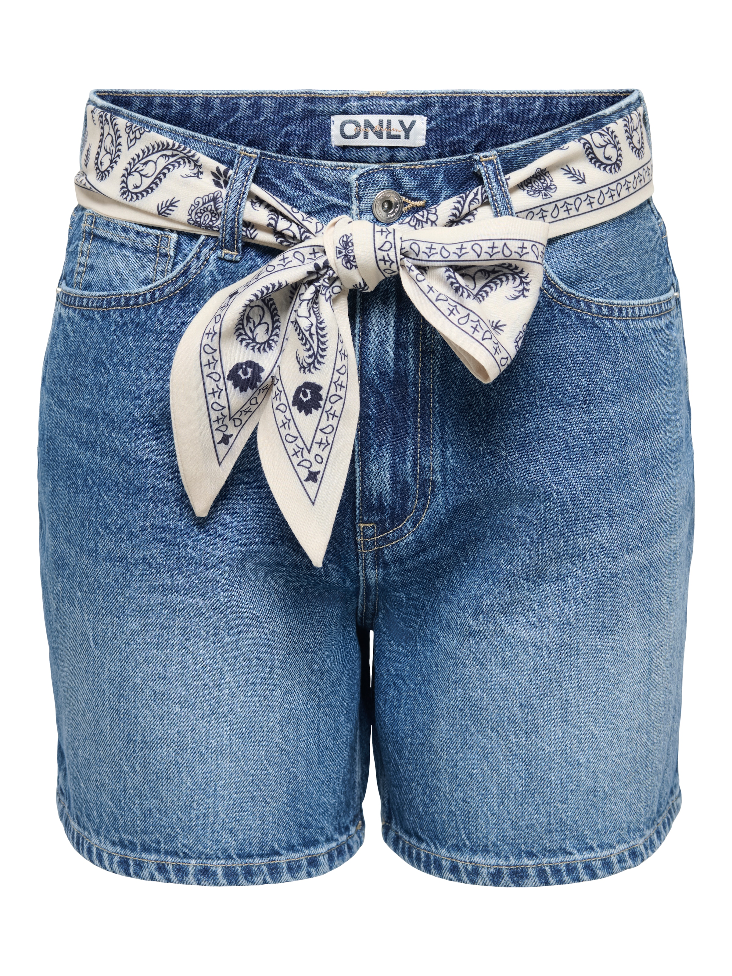ONLY Jeansshorts »ONLJOSE HW SCARF DNM SHORTS AZG« Baumwolle, regular fit, high waist
