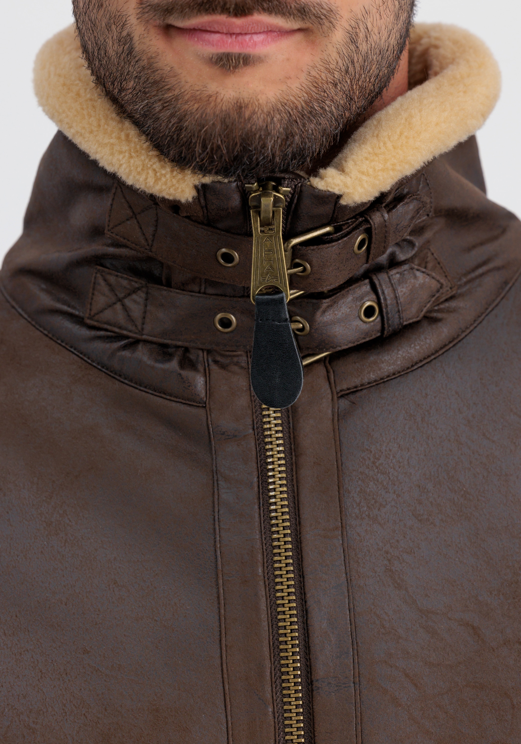 Alpha Industries Lederjacke »ALPHA INDUSTRIES Men - Leather & Vegan Jackets B3 Arctic«