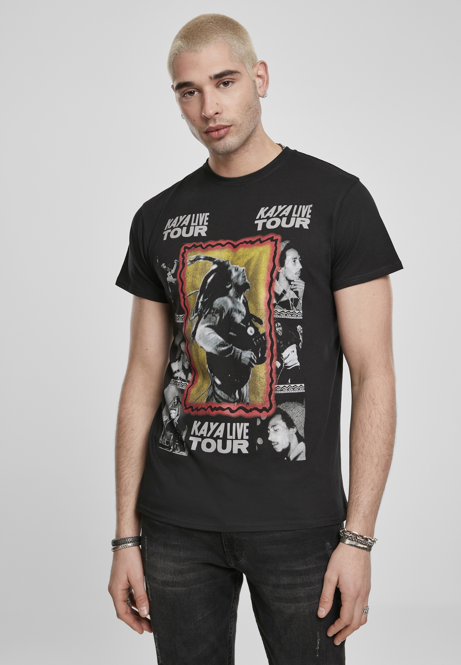 MisterTee T-Shirt "MisterTee Herren Bob Marley Kaya Live Tour Tee", (1 tlg. günstig online kaufen