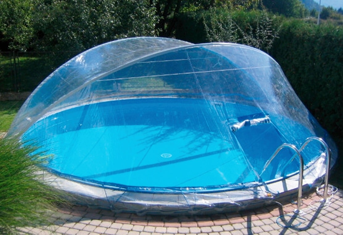 KWAD Poolverdeck "Cabrio Dome für runde Pools mit breitem Handlauf", in verschiedenen Größen