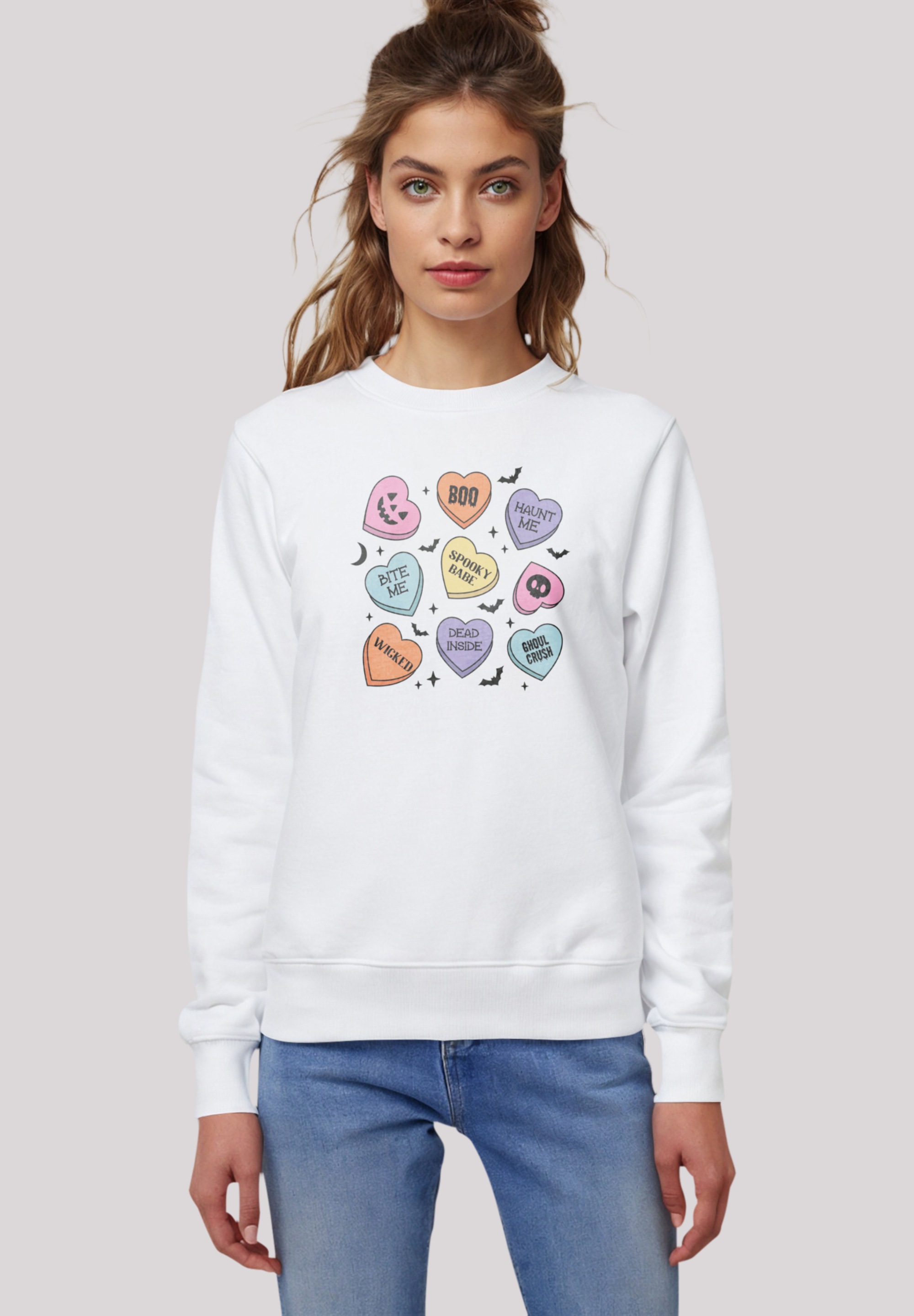 F4NT4STIC Sweatshirt "Retro Halloween Heart Candy Bats", Premium Qualität günstig online kaufen