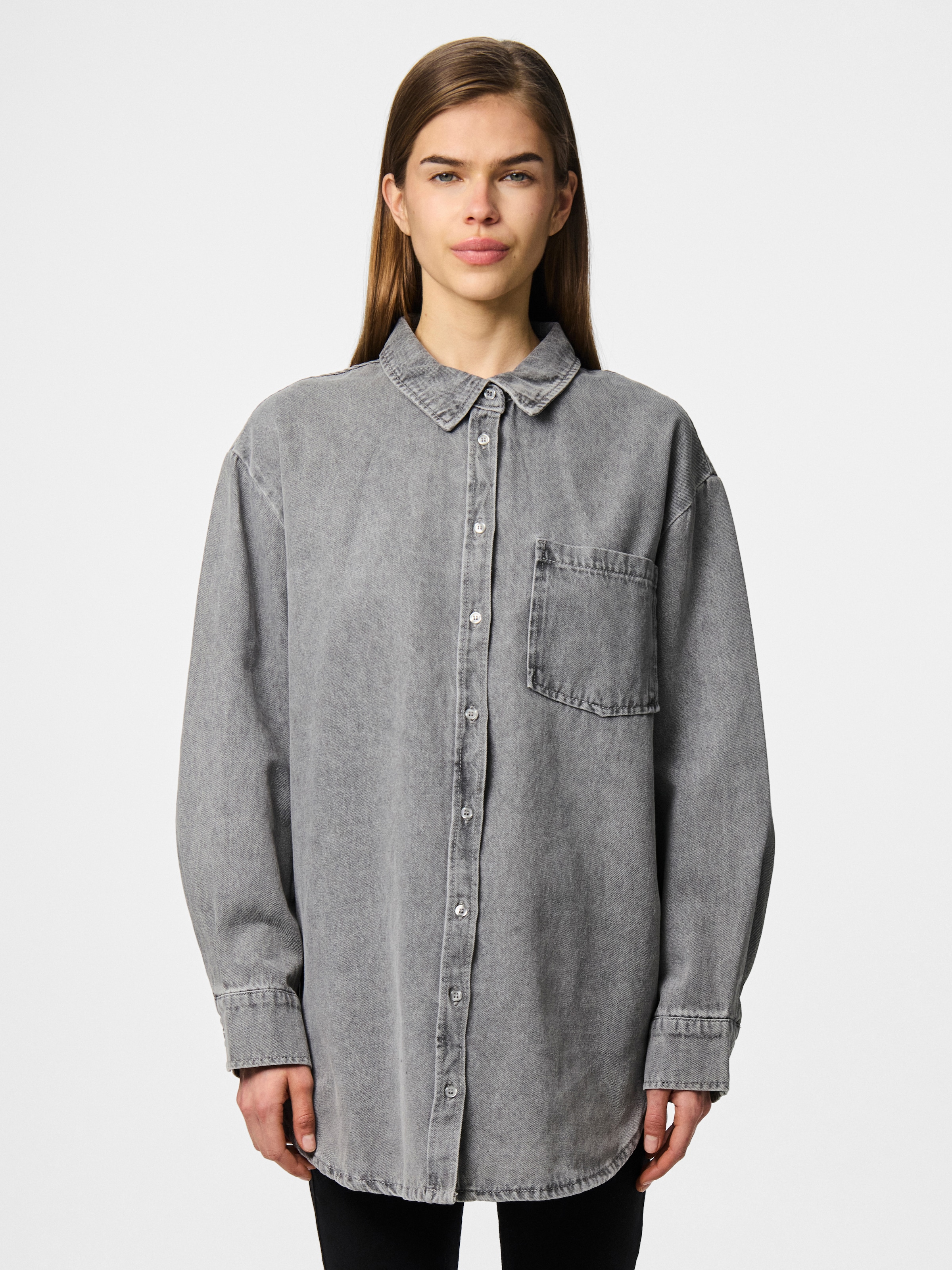 pieces Jeansbluse "PCMAISIE LS DENIM SHIRT NOOS BC"