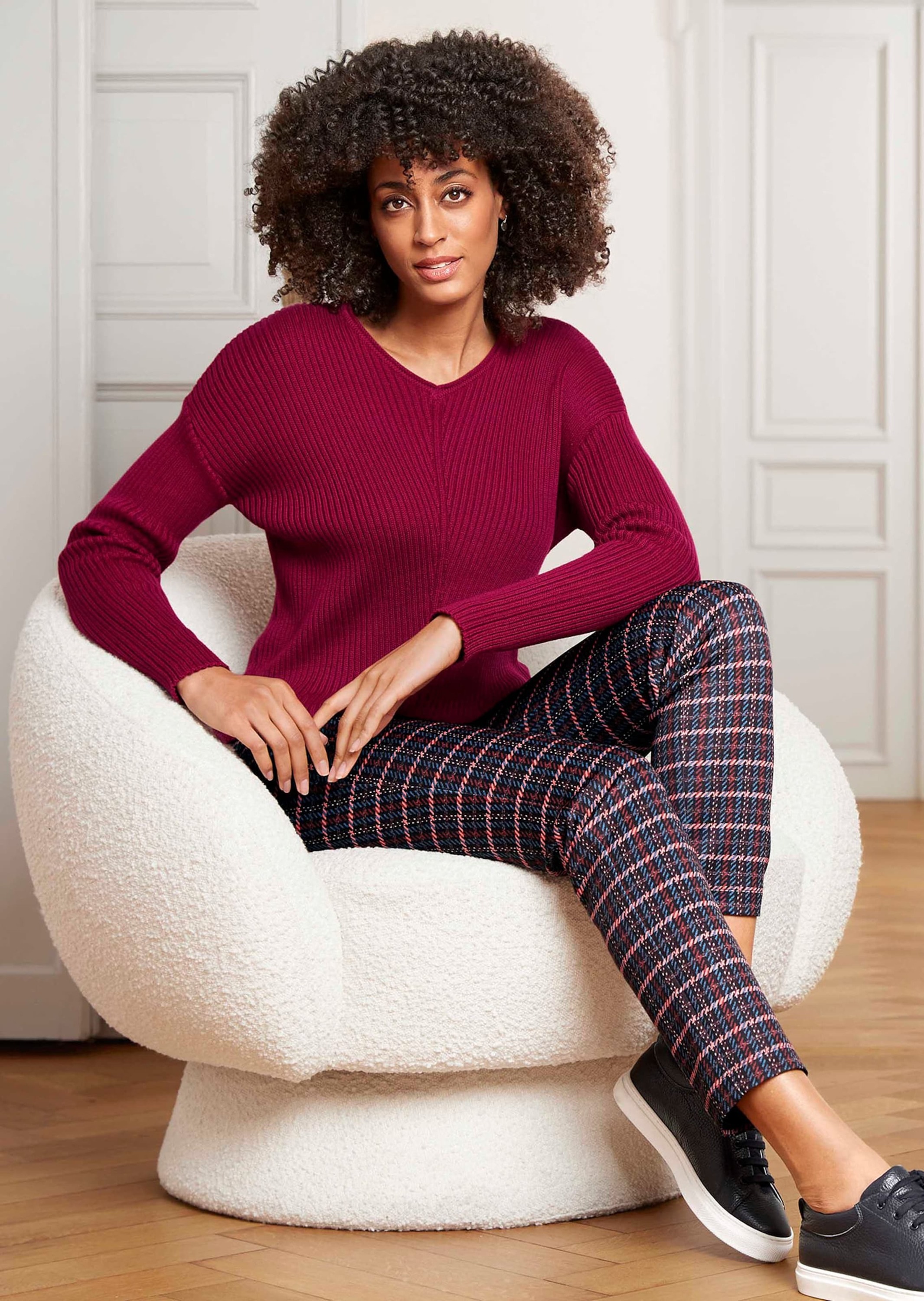 MADELEINE Stoffhose »Hose Stretchhose mit Karo-Druck«