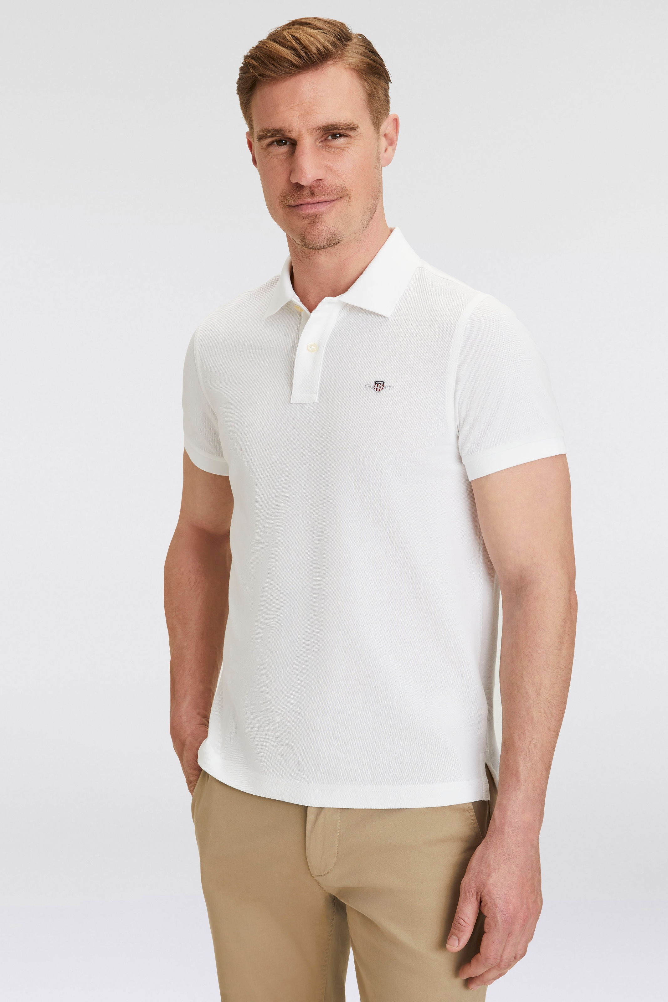 Gant Poloshirt "REG SHIELD SS PIQUE POLO", mit Logo und Flachstrickkragen 100% Baumwolle Pique