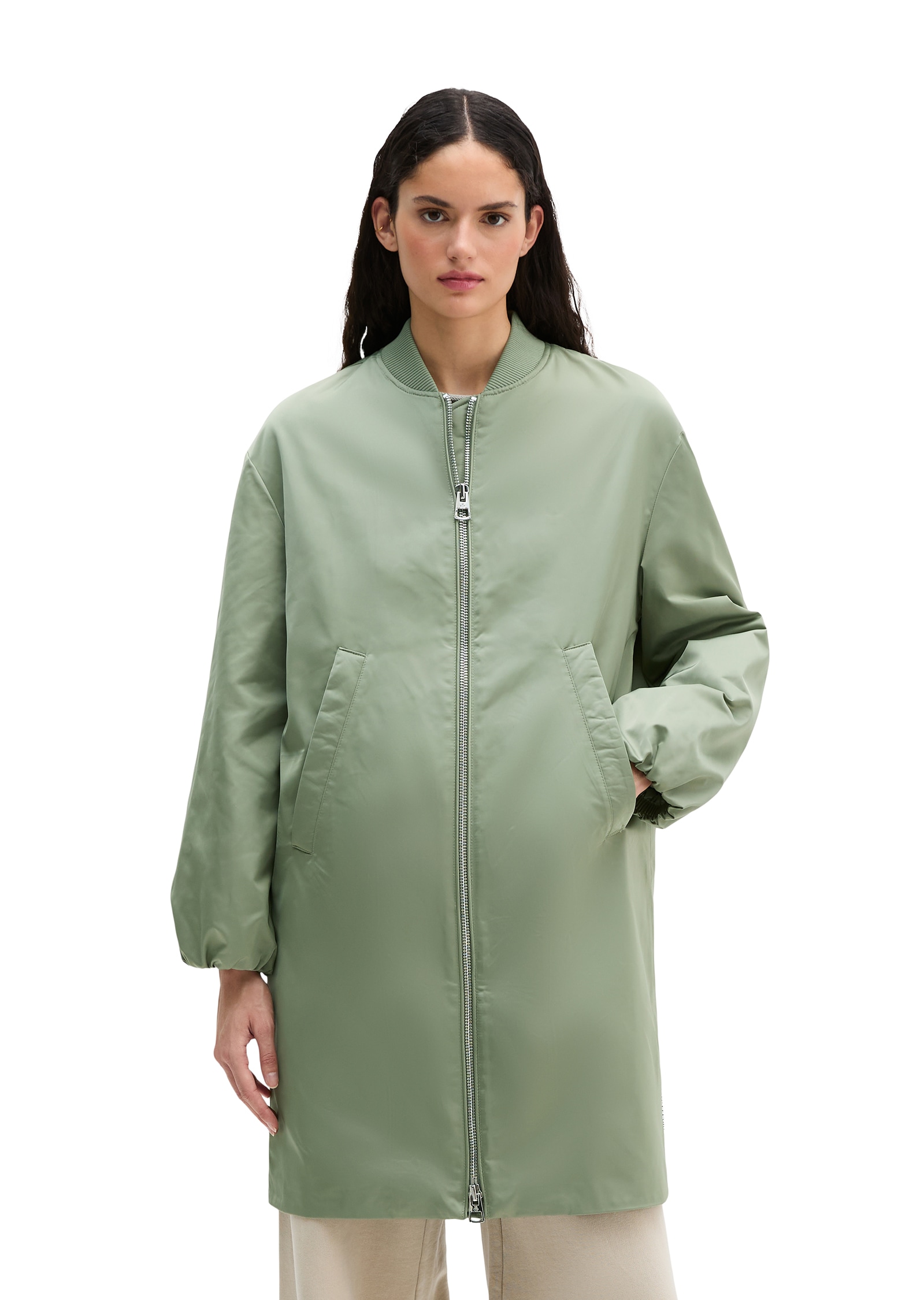 Marc OPolo Langmantel im Aviator-Stil regular aus recyceltem Polyester-Twil günstig online kaufen