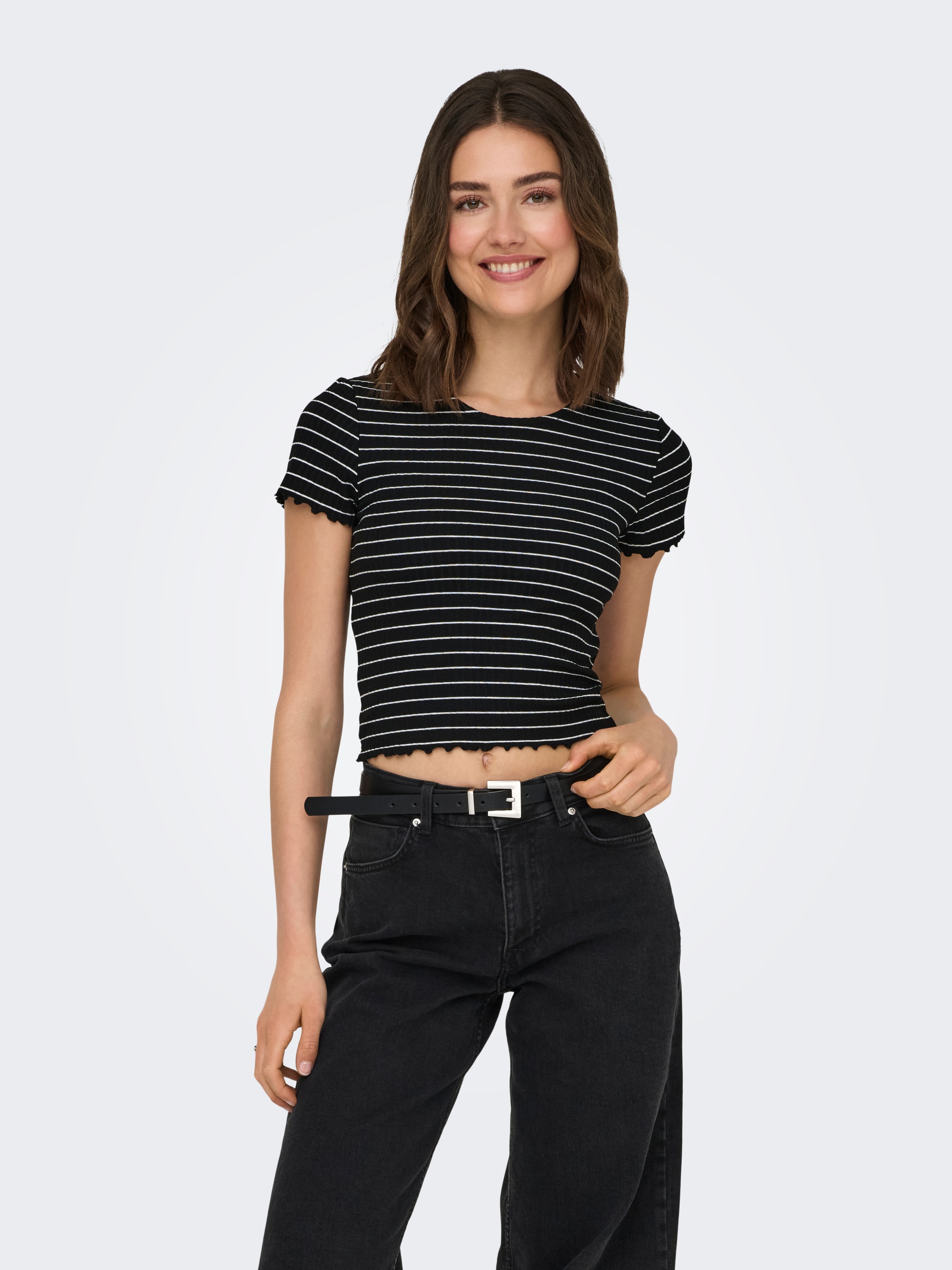 ONLY Rundhalsshirt "ONLEMMA STRIPE S/S TOP" günstig online kaufen