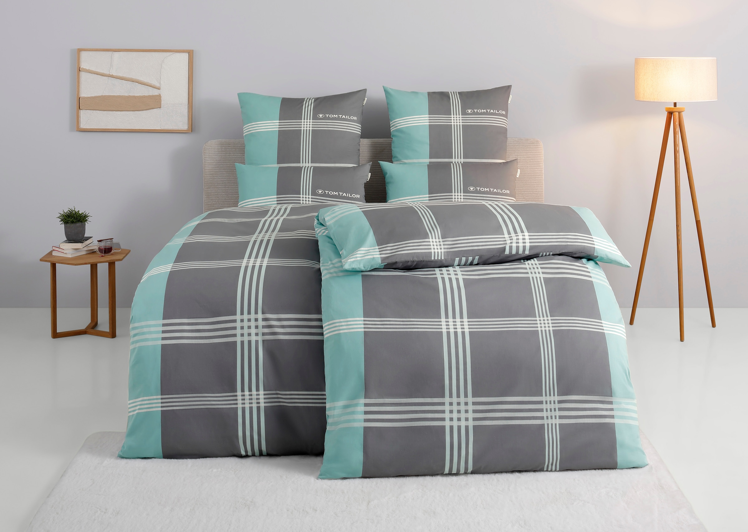 TOM TAILOR HOME Bettwäsche "Ole" 2 Stk. karierte Bettwäsche aus Baumwolle, günstig online kaufen