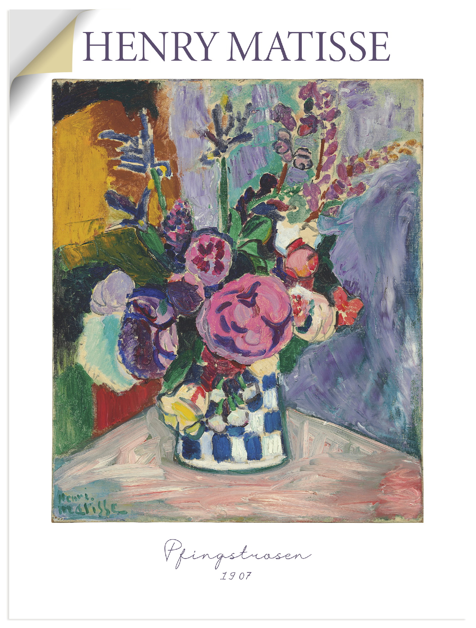 Artland Wandbild "Pfingstrosen. 1907" Arrangements 1 Stk. tlg. als Alubild, Leinwandbild, Poster, Wandaufkleber in verschied. Größen