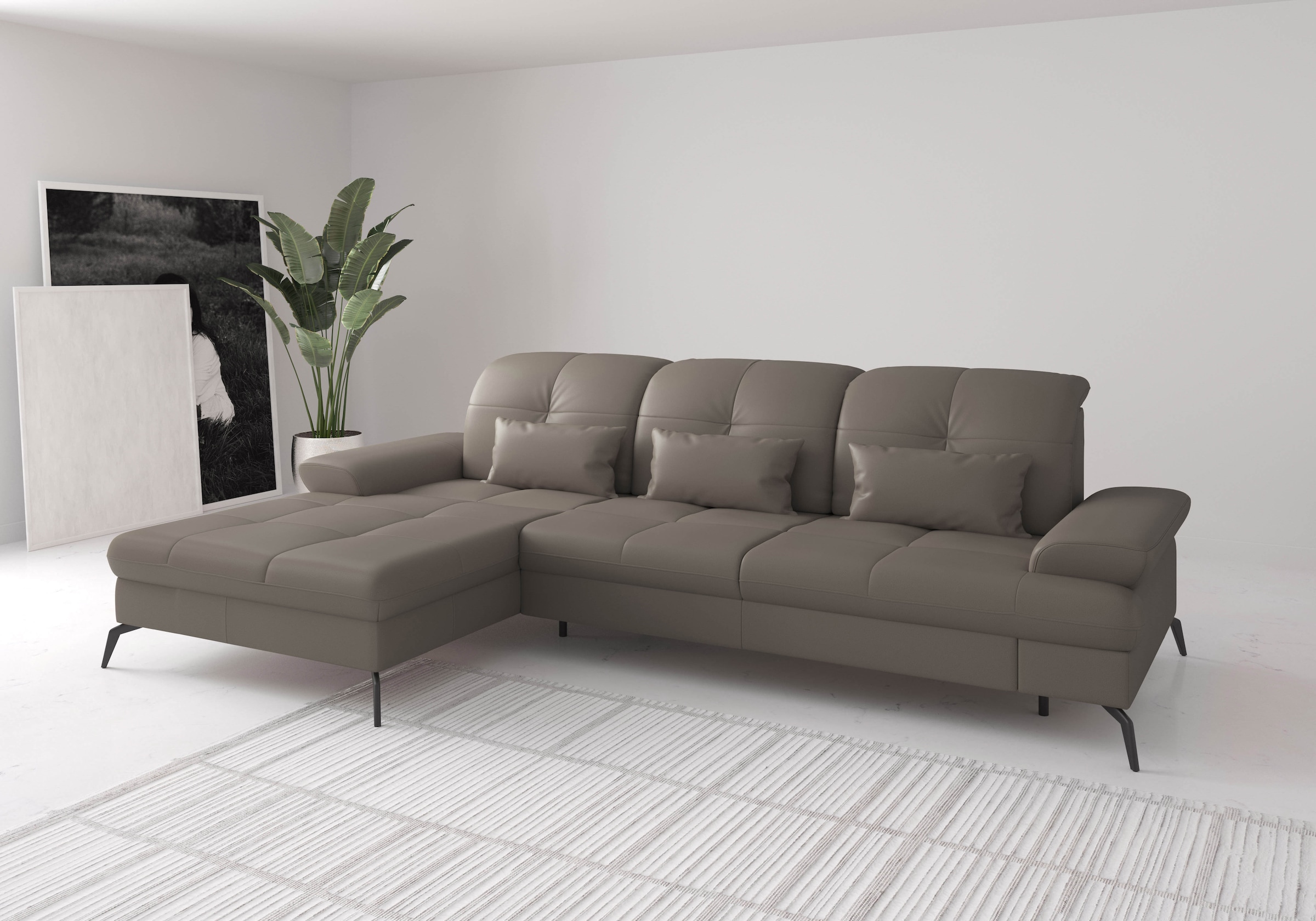 sit&more Ecksofa "Amica, L-Form, inkl. Sitztiefenverstellung & Armteilverstellung" wahlweise mit Schlaffunktion, Bettkasten und Kopfteilverstellung