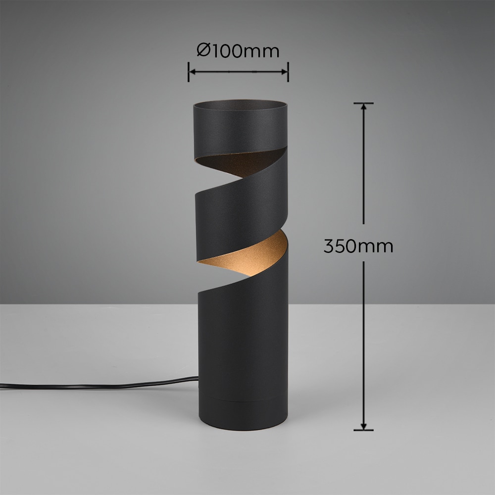 TRIO Leuchten Tischleuchte »STREAM, spiralförmige Tischlampe Metall exkl GU10 max 10W« GU10 1 Stk. warmweiß - kaltweiß Höhe 35cm Ø 10cm, moderne Tischleuchte Nachttischlampe