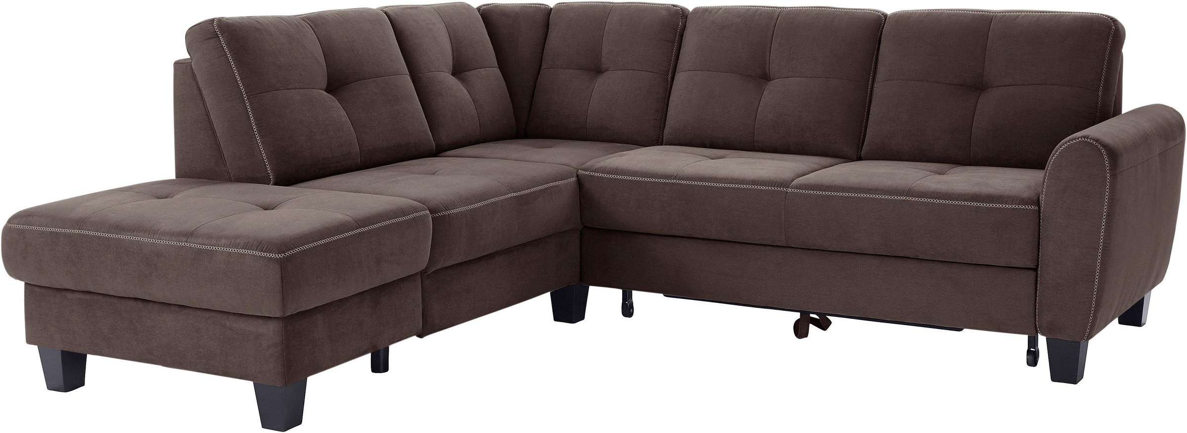 sit&more Ecksofa »Varese L-Form«, mit Federkern, wahlweise mit Bettfunktion und Stauraum
