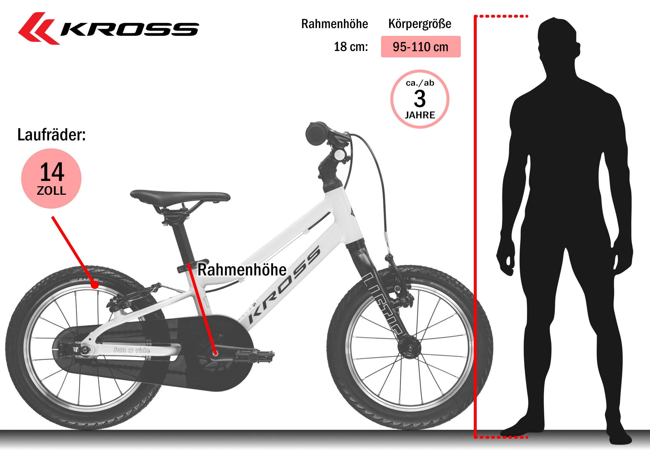 Kross Kinderfahrrad »KROSS Kinderrad Lightweight Liftie 14" gelb« 1 Gang ohne Schaltung