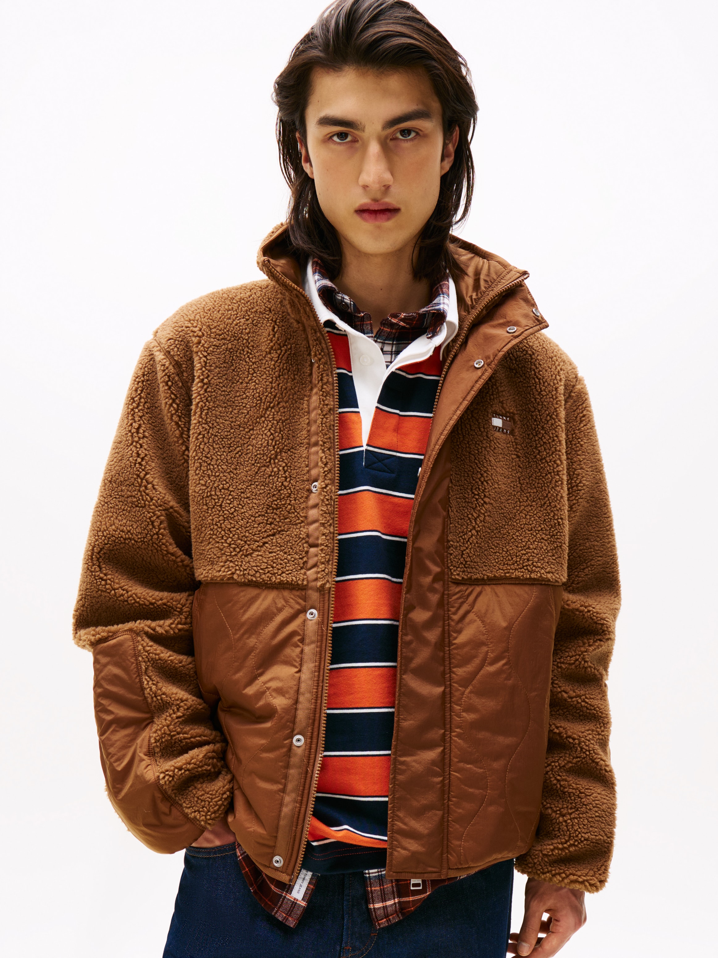 Tommy Jeans Steppjacke "TJM ESSENTL MIX TEDDY", relaxed fit, mit Teddy Flee günstig online kaufen