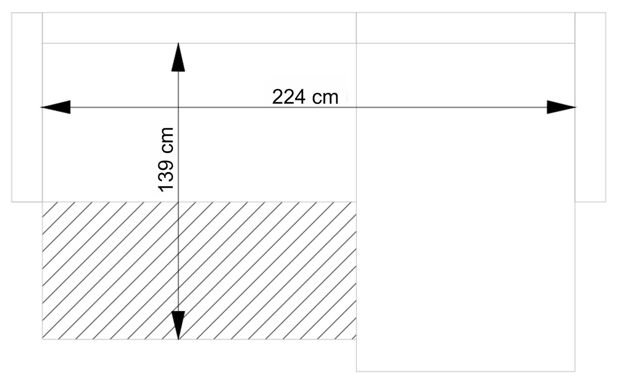 andas Ecksofa »MERLE, 258 cm, L-Form, traumhafter Cord,«, mit Bettfunktion und Bettkasten, Liegefläche 224 x 139