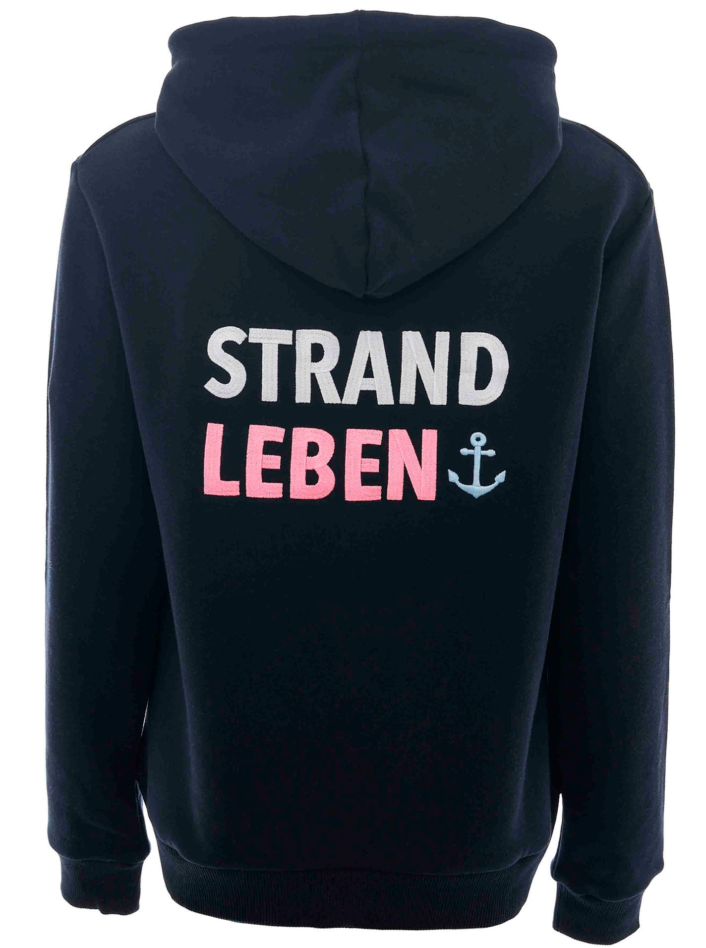 Zwillingsherz Sweatshirt, mit neonfarbenen Kordeln und aufgesticktem Anker-Motiv