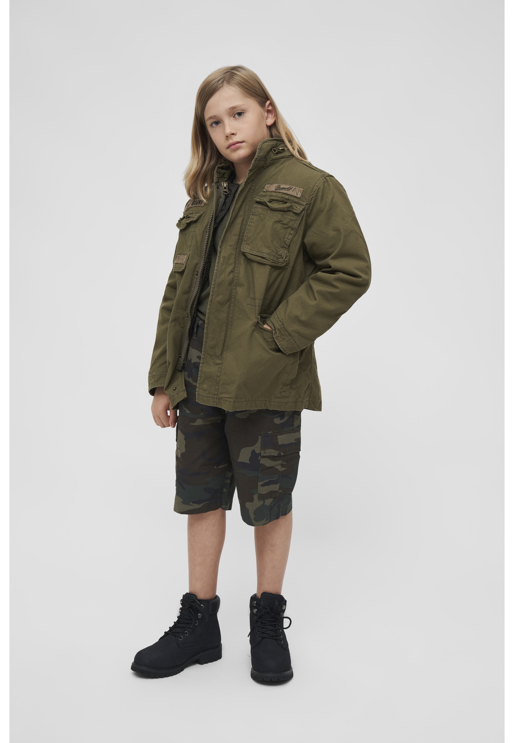 Brandit Parka »Brandit Herren Kids M65 Giant Jacket« 1 Stk. tlg. mit Kapuze